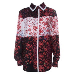 Preen Red Floral Print Crepe Button Down Shirt L