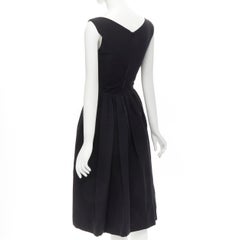 PREEN Thornton Bregazzi black V-neck fit flared cocktail dress S