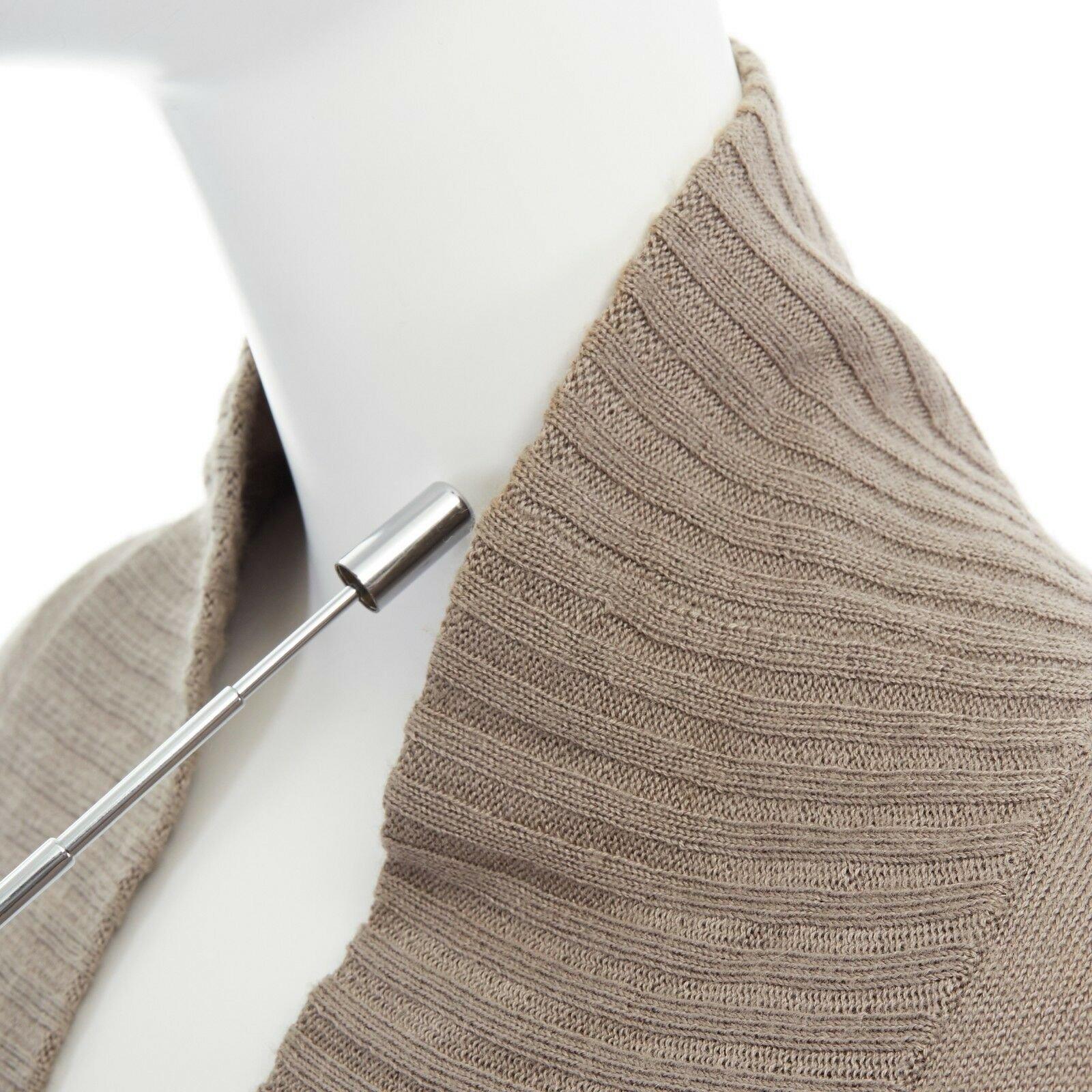 PREEN THORNTON BREGAZZI brown wool asymmetric button button front shawl cardigan For Sale 5