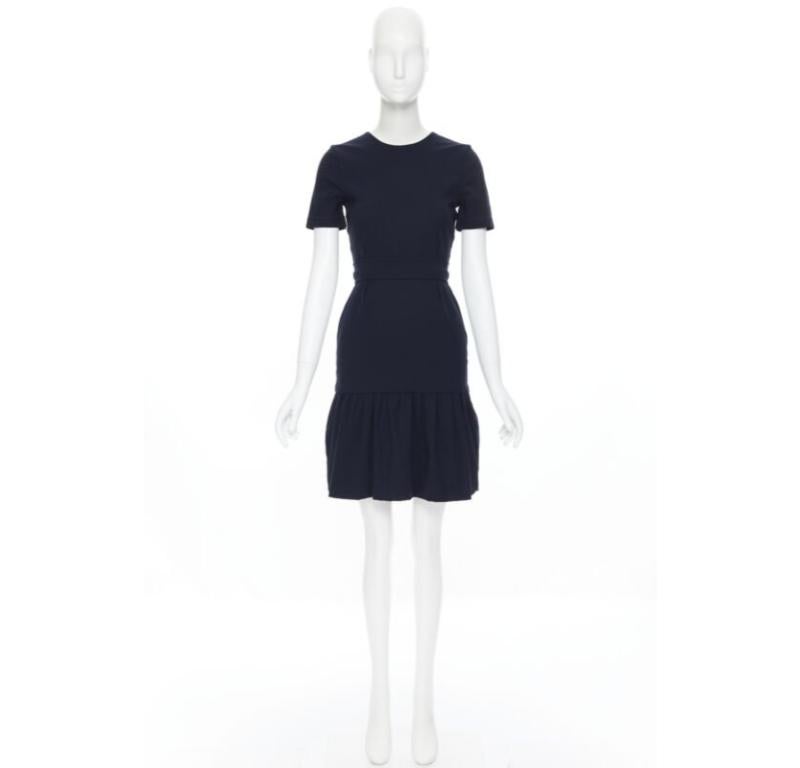 Black PREEN THORNTON BREGAZZI navy blue green colorblocked back cocktail dress XS For Sale