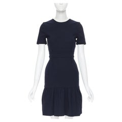 PREEN THORNTON BREGAZZI navy blue green colorblocked back cocktail dress XS
