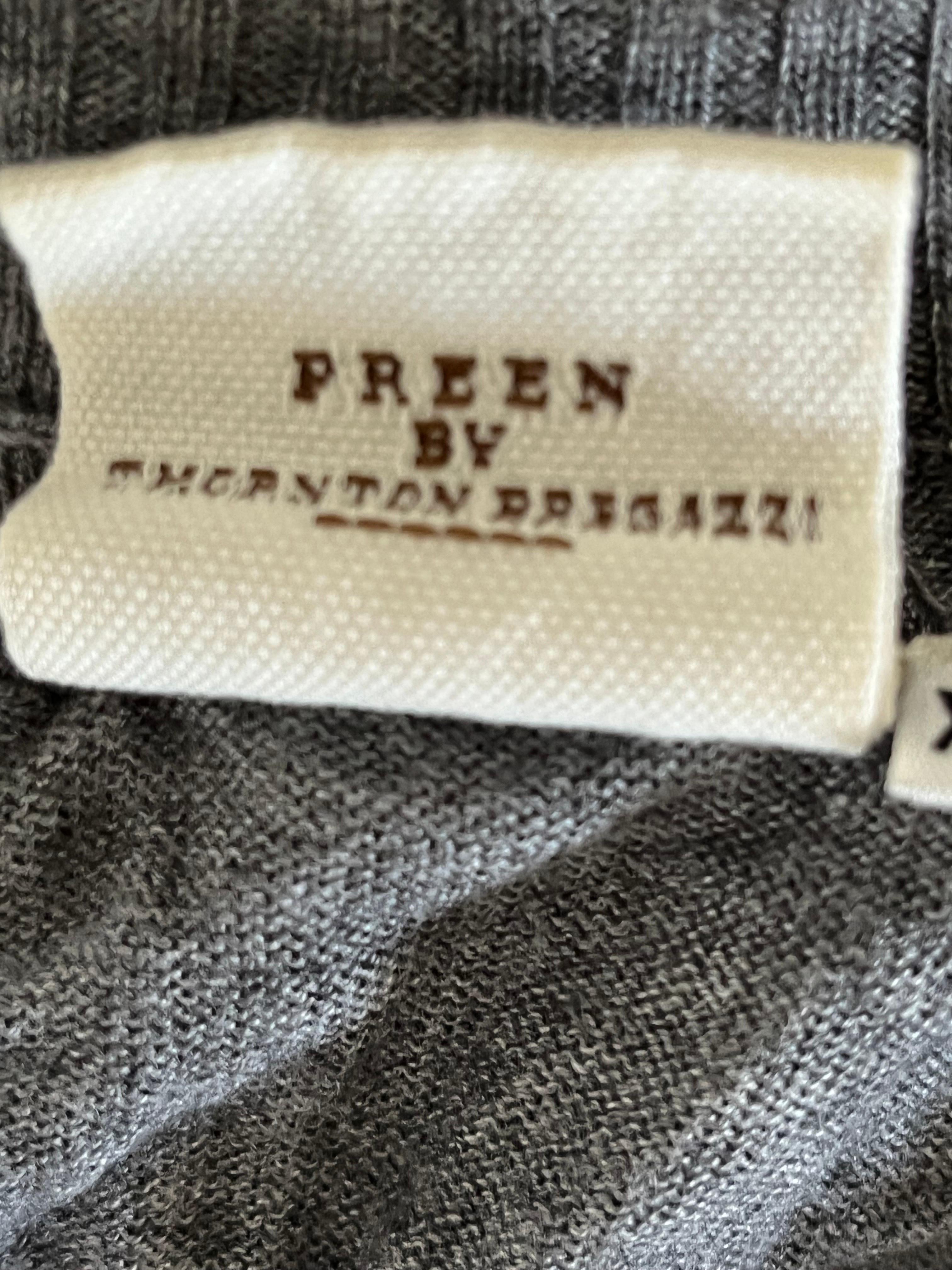 Very cool and unique PREEN by Thronton Bregazzi Y2K Deconstructed Cardigan in light grey.
A great gender neutral item. 
Made from soft and warm fine wool. 