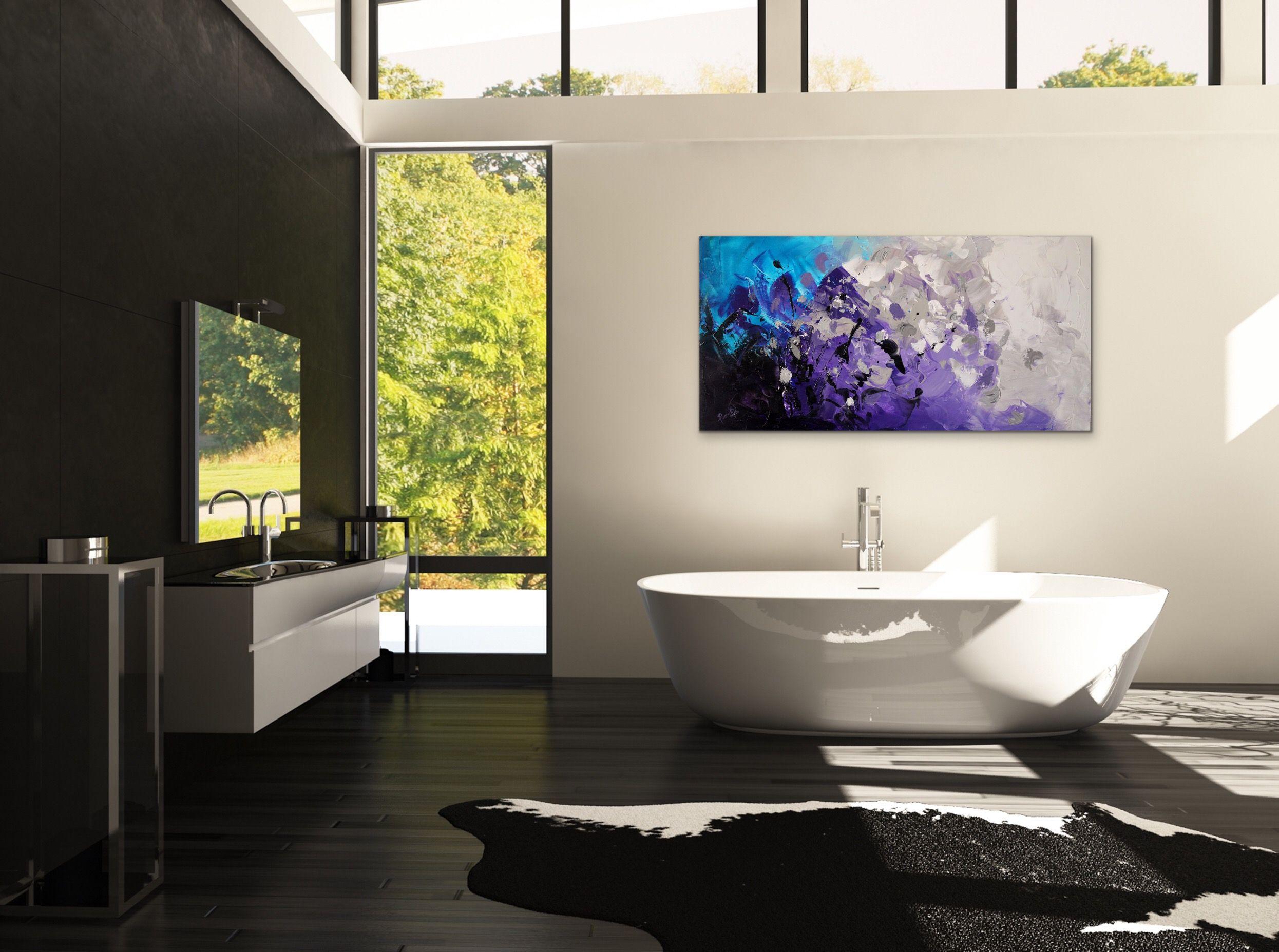 Mineral de diamantes, Pintura, Acrílico sobre lienzo - Abstract Painting Gris de Preethi Mathialagan