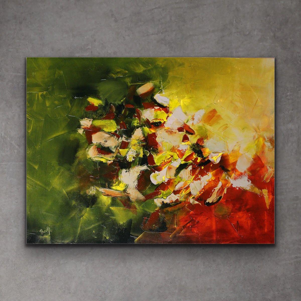 Minerales - 30x40 Pulgadas Arte Abstracto, Pintura, Acrílico sobre Lienzo - Painting de Preethi Mathialagan