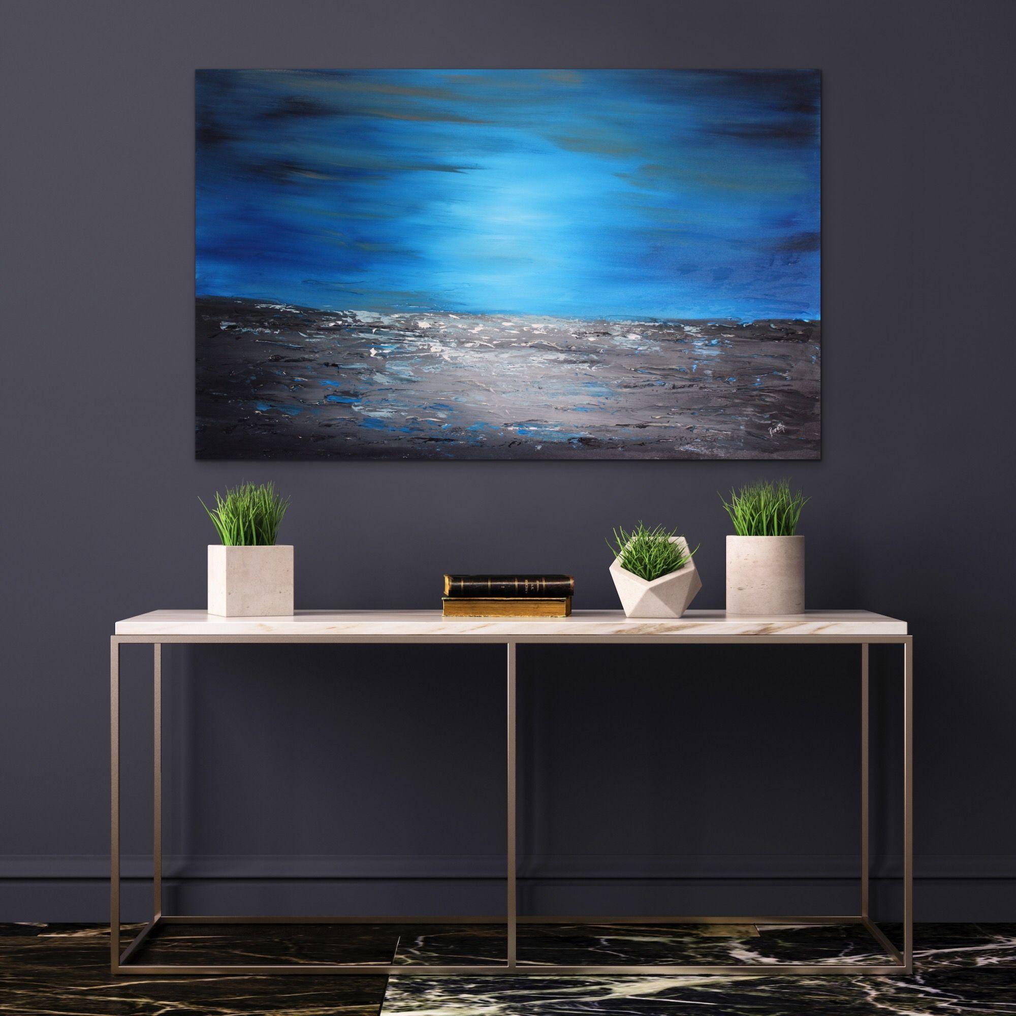 Blu mistico, Pittura, Acrilico su tela - Painting Astratto di Preethi Mathialagan