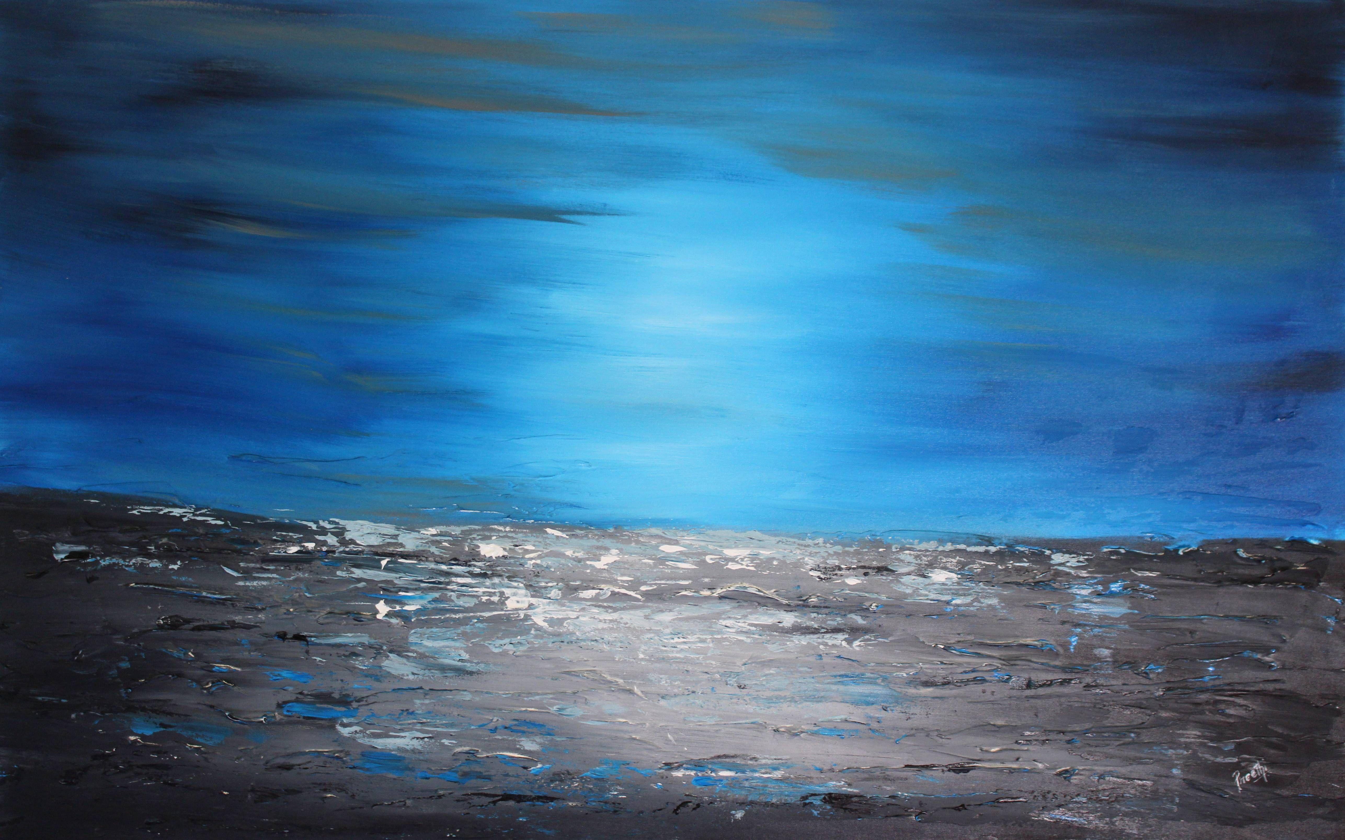 Abstract Painting di Preethi Mathialagan - Blu mistico, Pittura, Acrilico su tela