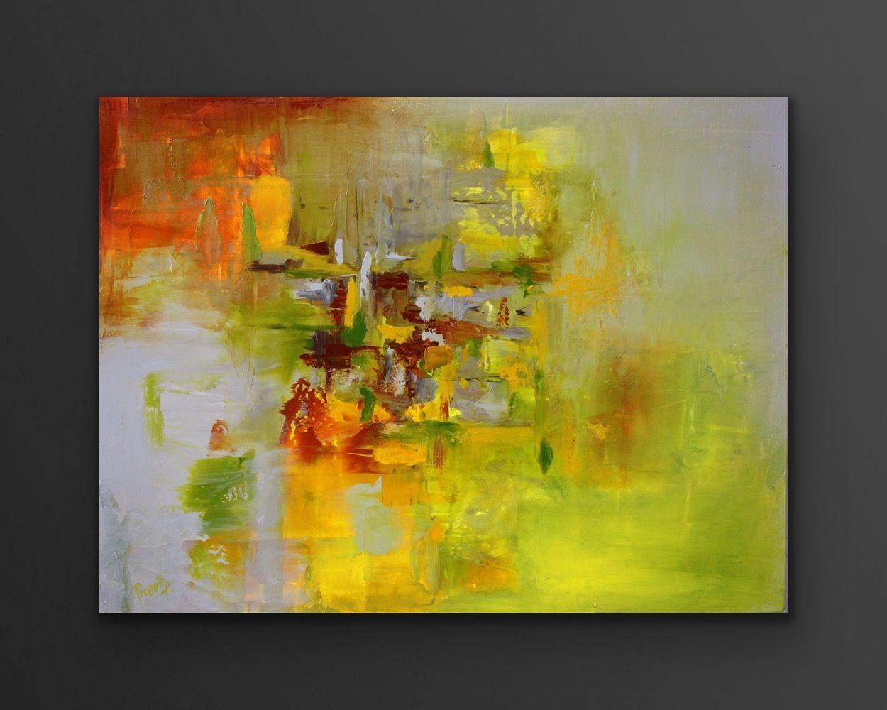 Olivine - 30x40 Arte astratta, Pittura, Acrilico su tela - Painting di Preethi Mathialagan