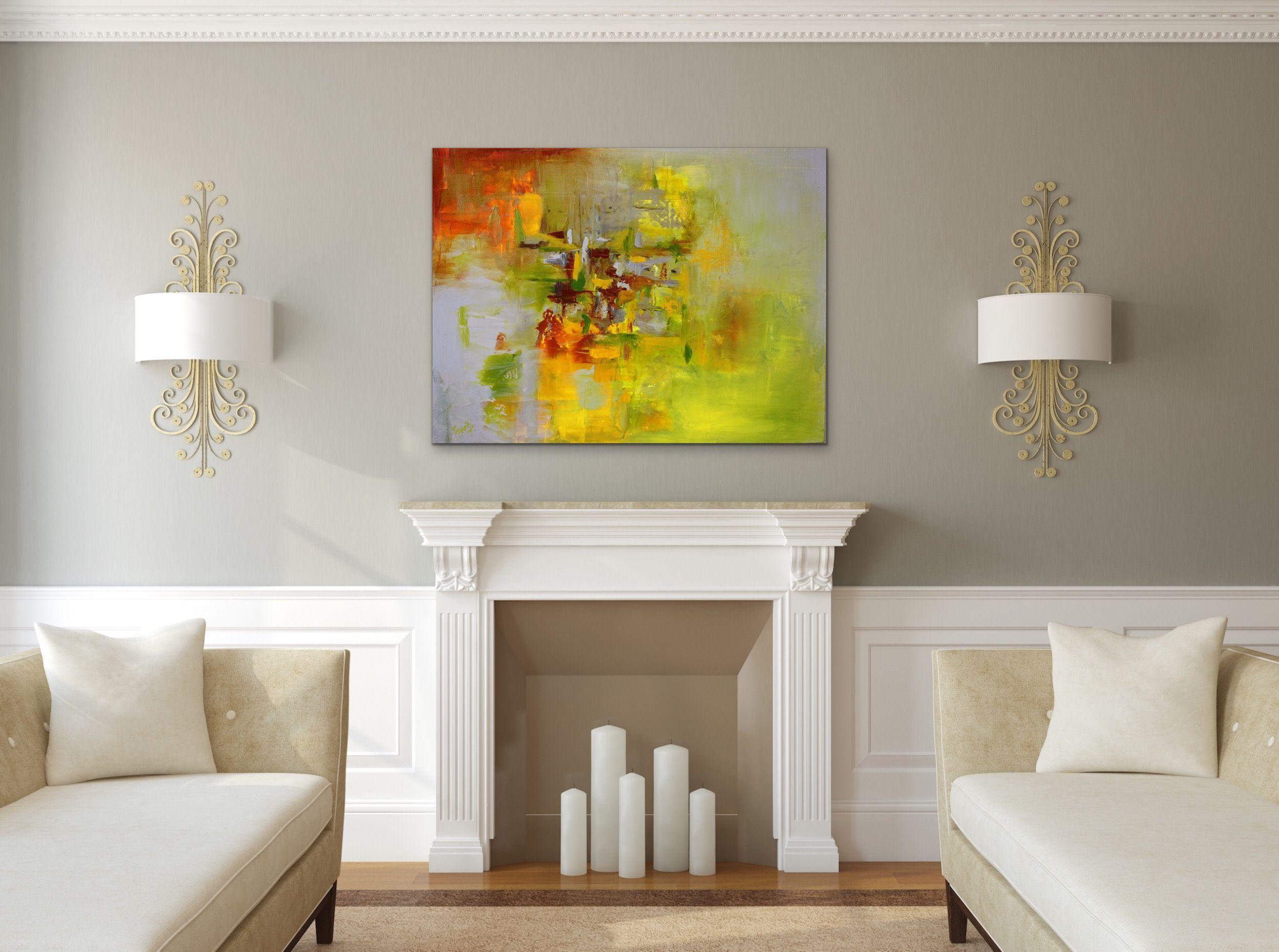 Olivine - 30x40 Arte astratta, Pittura, Acrilico su tela - Painting Astratto di Preethi Mathialagan