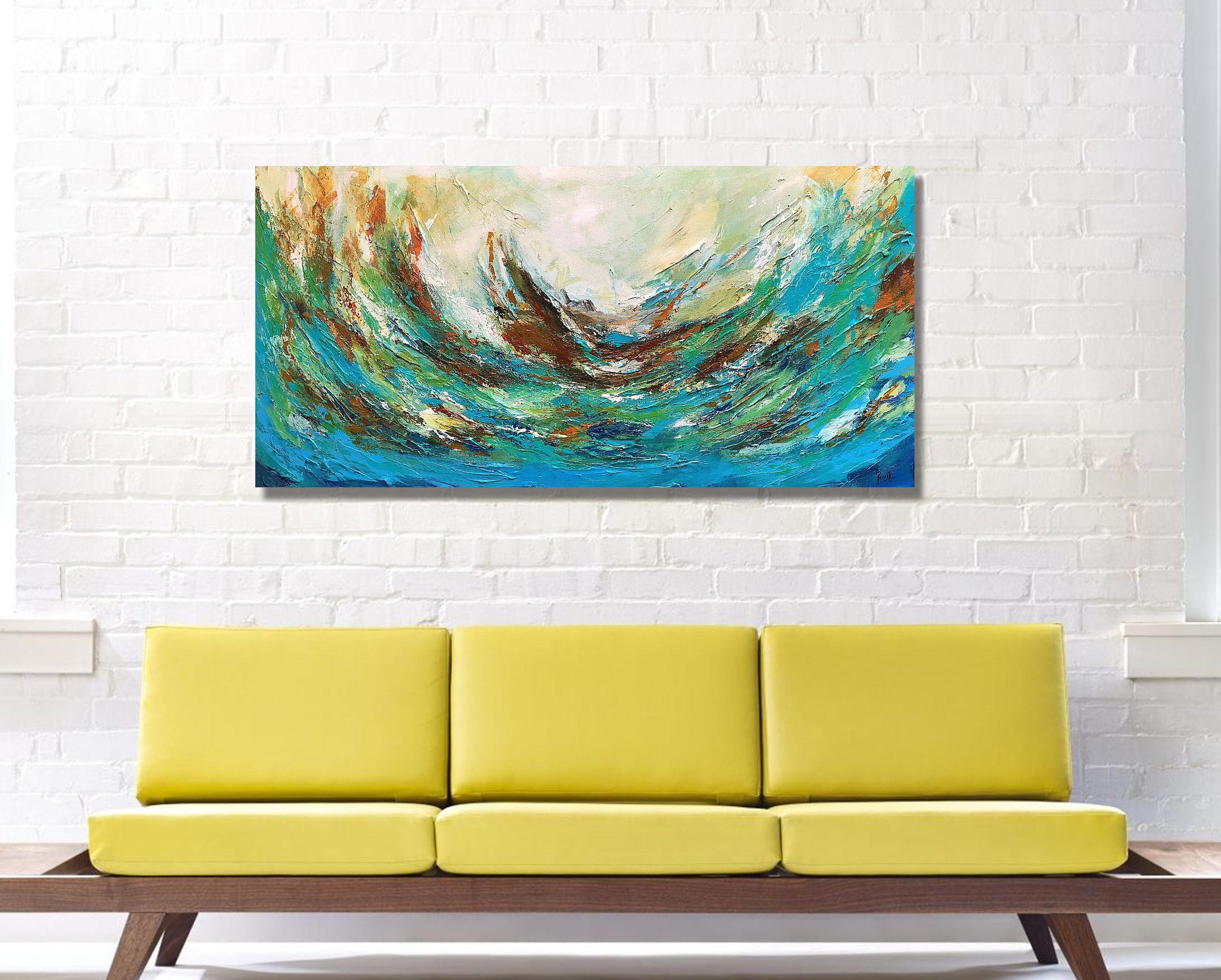The storm, Gemälde, Acryl auf Leinwand (Art déco), Painting, von Preethi Mathialagan