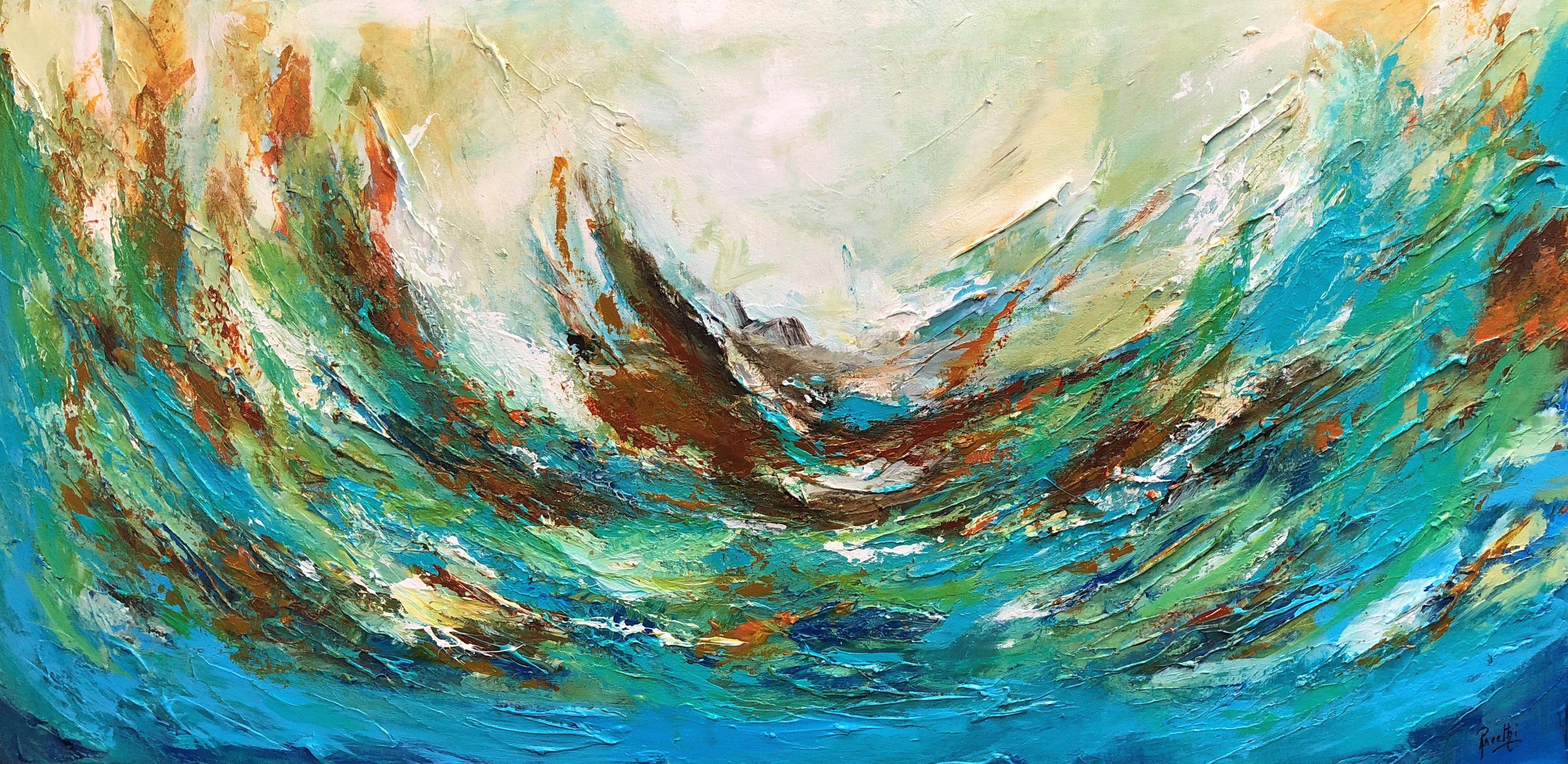 The storm, Gemälde, Acryl auf Leinwand – Painting von Preethi Mathialagan