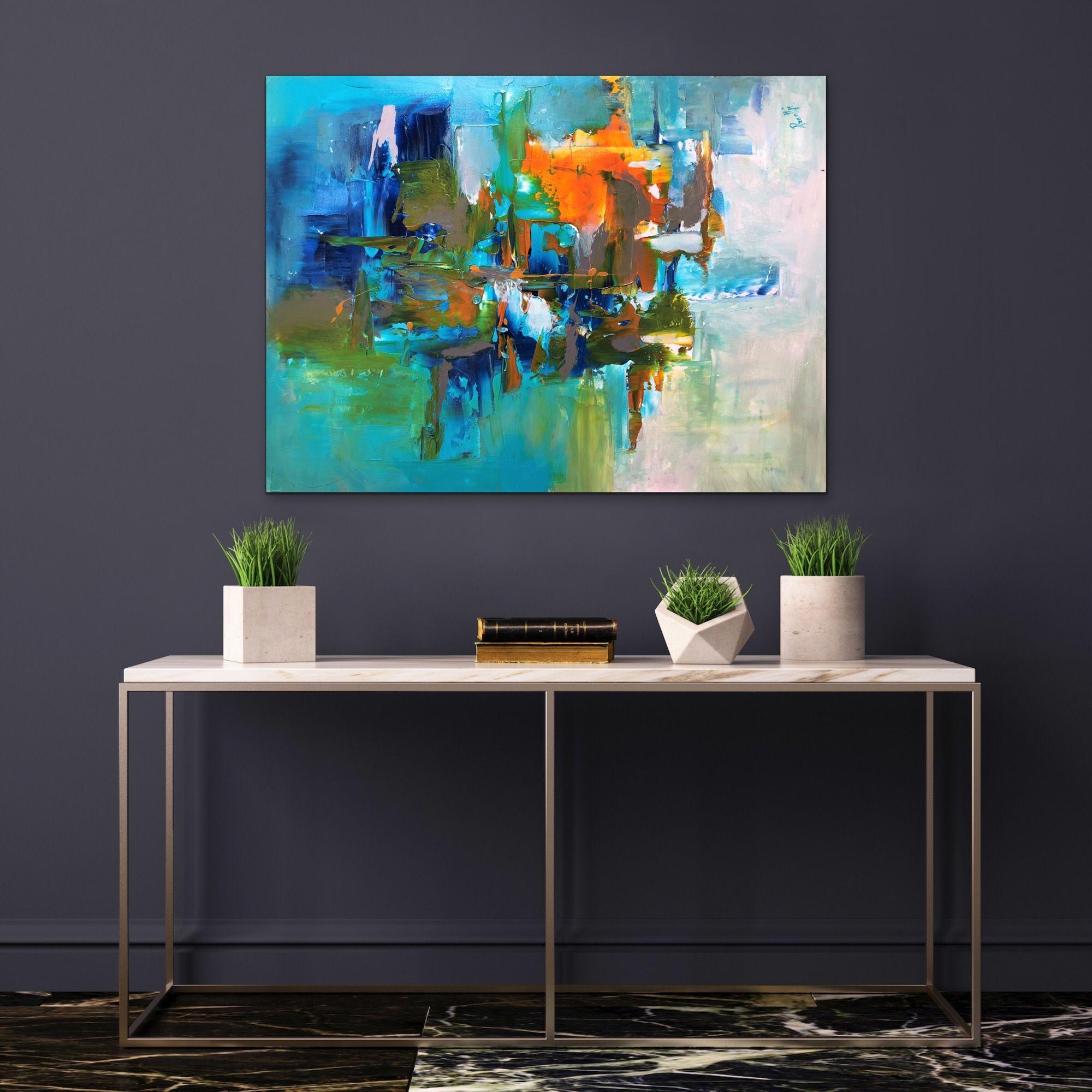   Handgemachtes Originalgemälde mit Acrylfarben auf Leinwand, erstellt und signiert von Preethi Mathialagan.   â€¢ Galerie-umwickeltes professionelles hochwertiges gestrecktes Segeltuch  â€¢ Es werden hochwertige Acrylfarben und -medien verwendet,