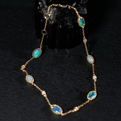 Preety 18K Gold Australian Black Opal Diamond Bracelet