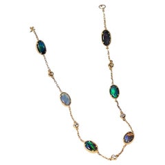 Preety 18K Gold Australian Black Opal Diamond Bracelet