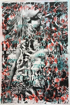 Cuenta atrás hacia la violencia, plantilla de pintura en aerosol y serigrafía, edición limitada
