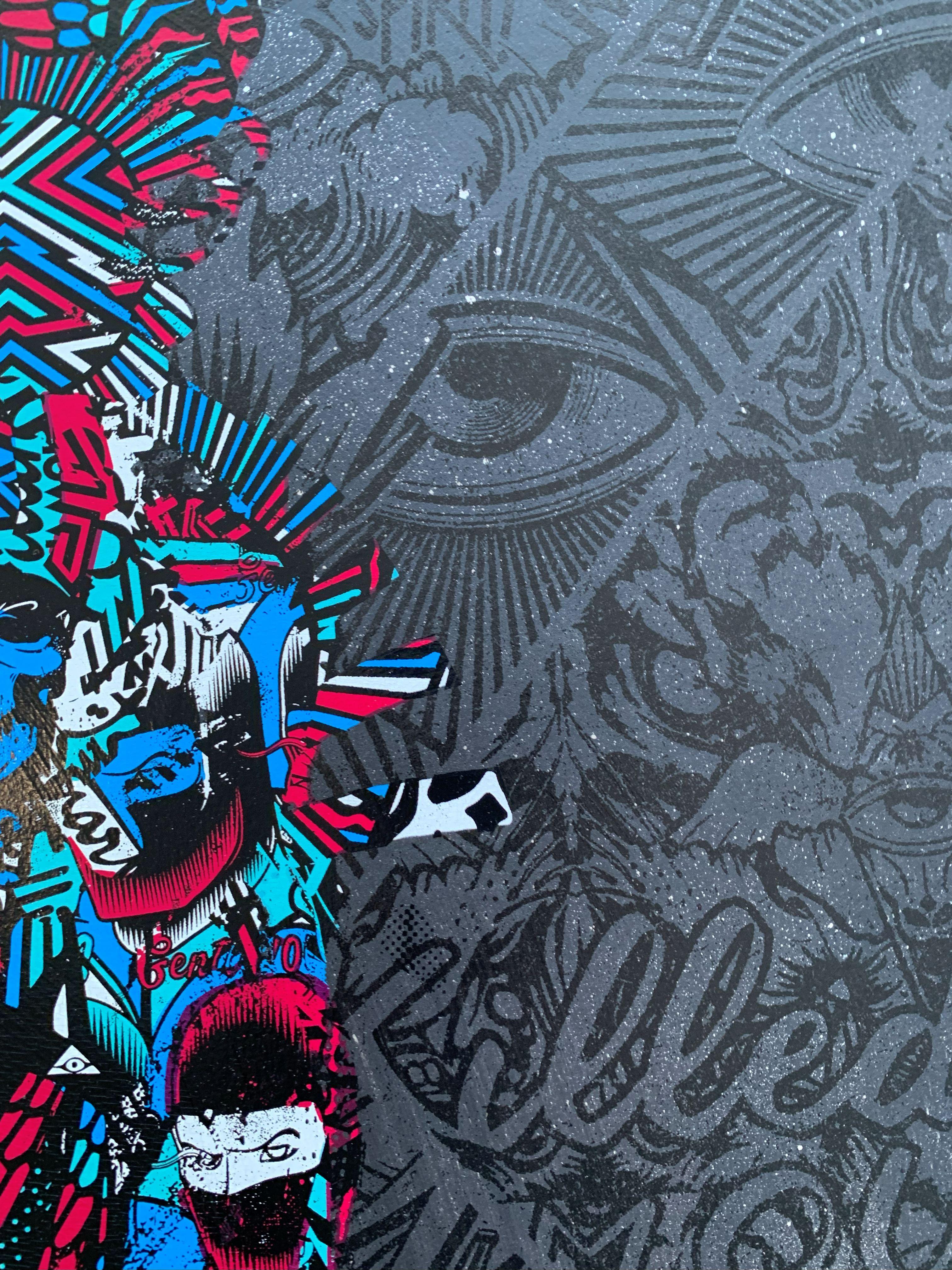 Happiness Is Expensive - Black/Pink Edition, Hand-Embellished For Sale 1