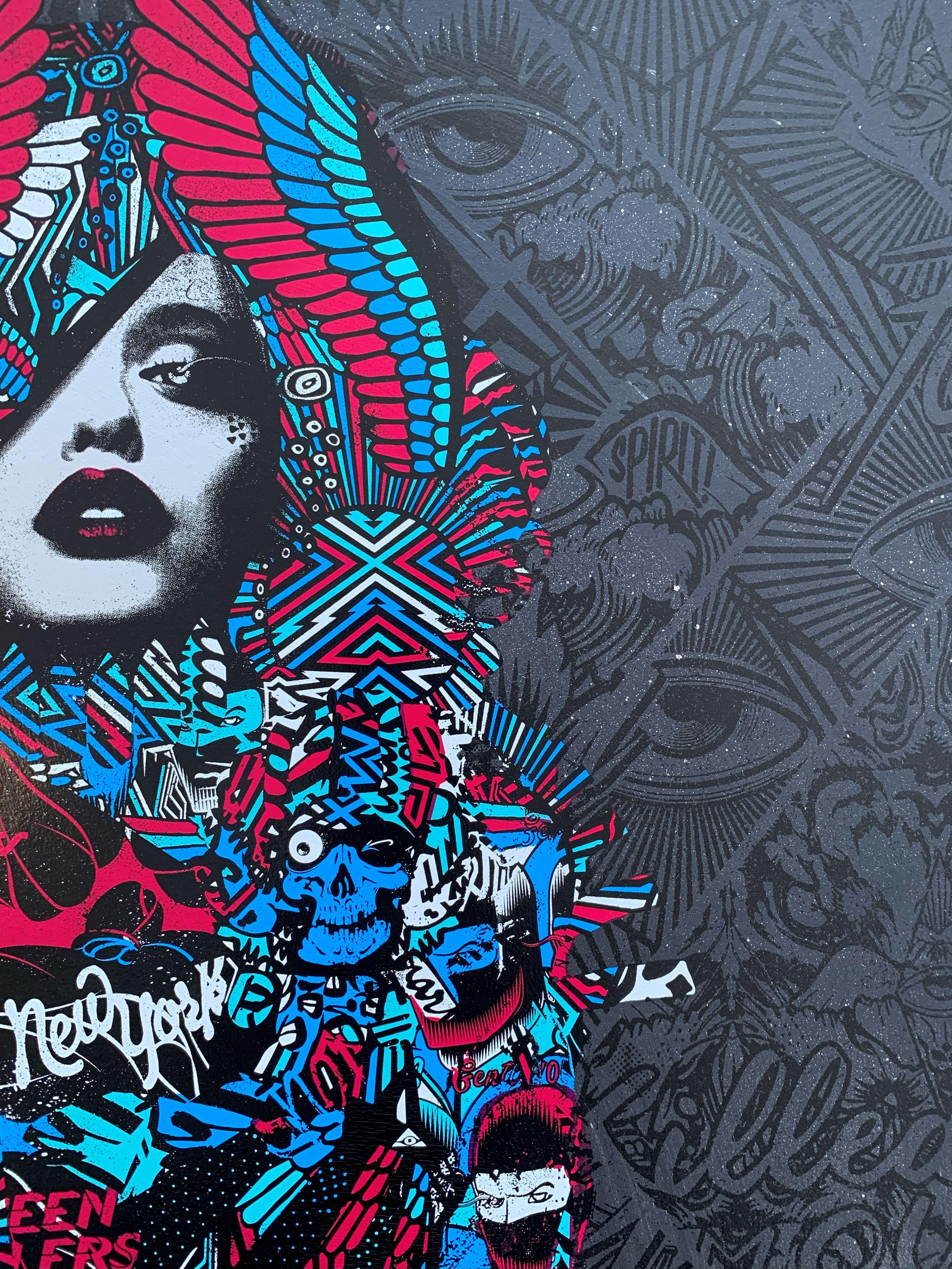 Happiness Is Expensive - Black/Pink Edition, Hand-Embellished For Sale 3