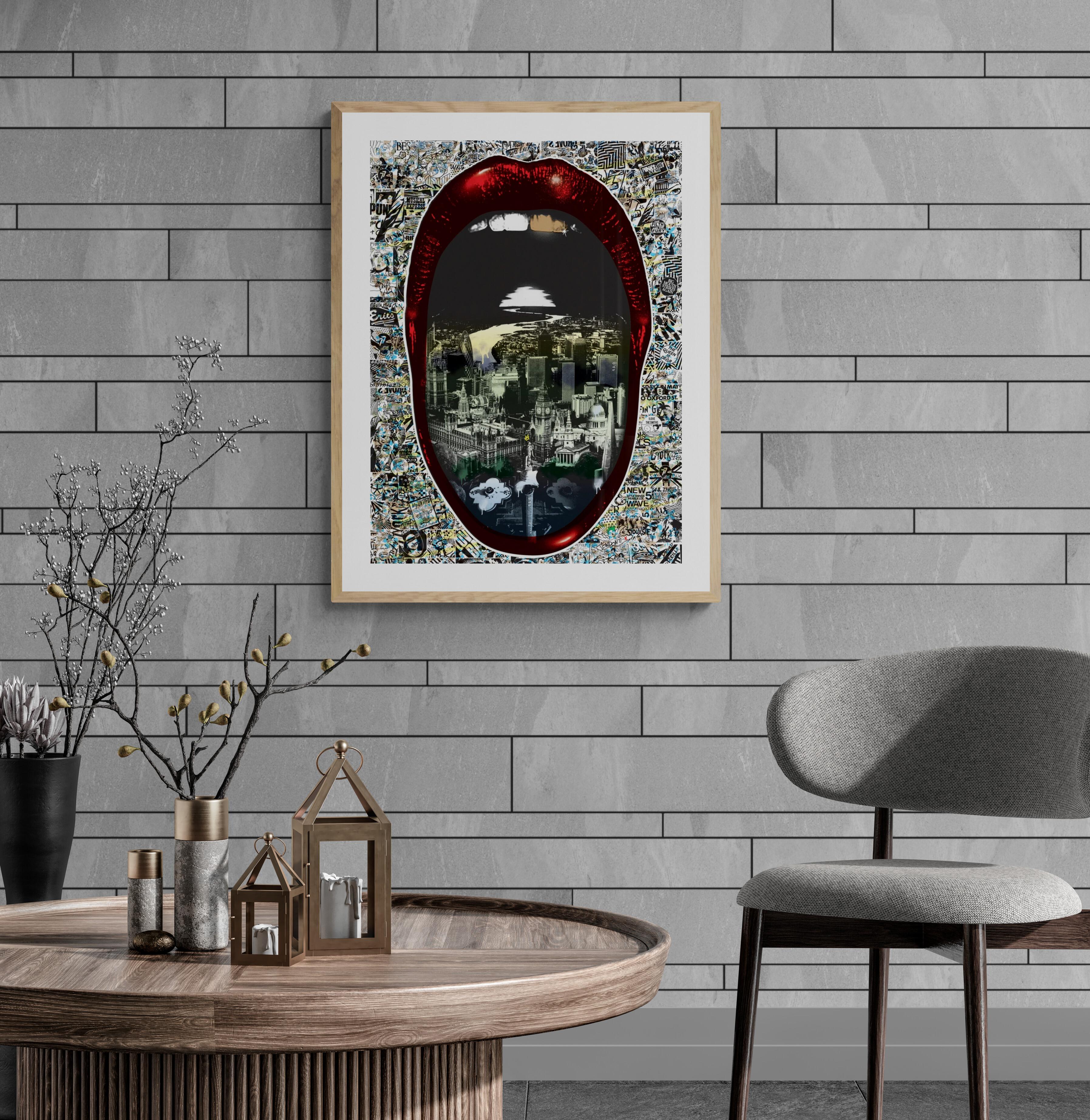 Prefab77 'Lick London (Gold Toof Edition)' Signed, Limited Edition Print For Sale 4