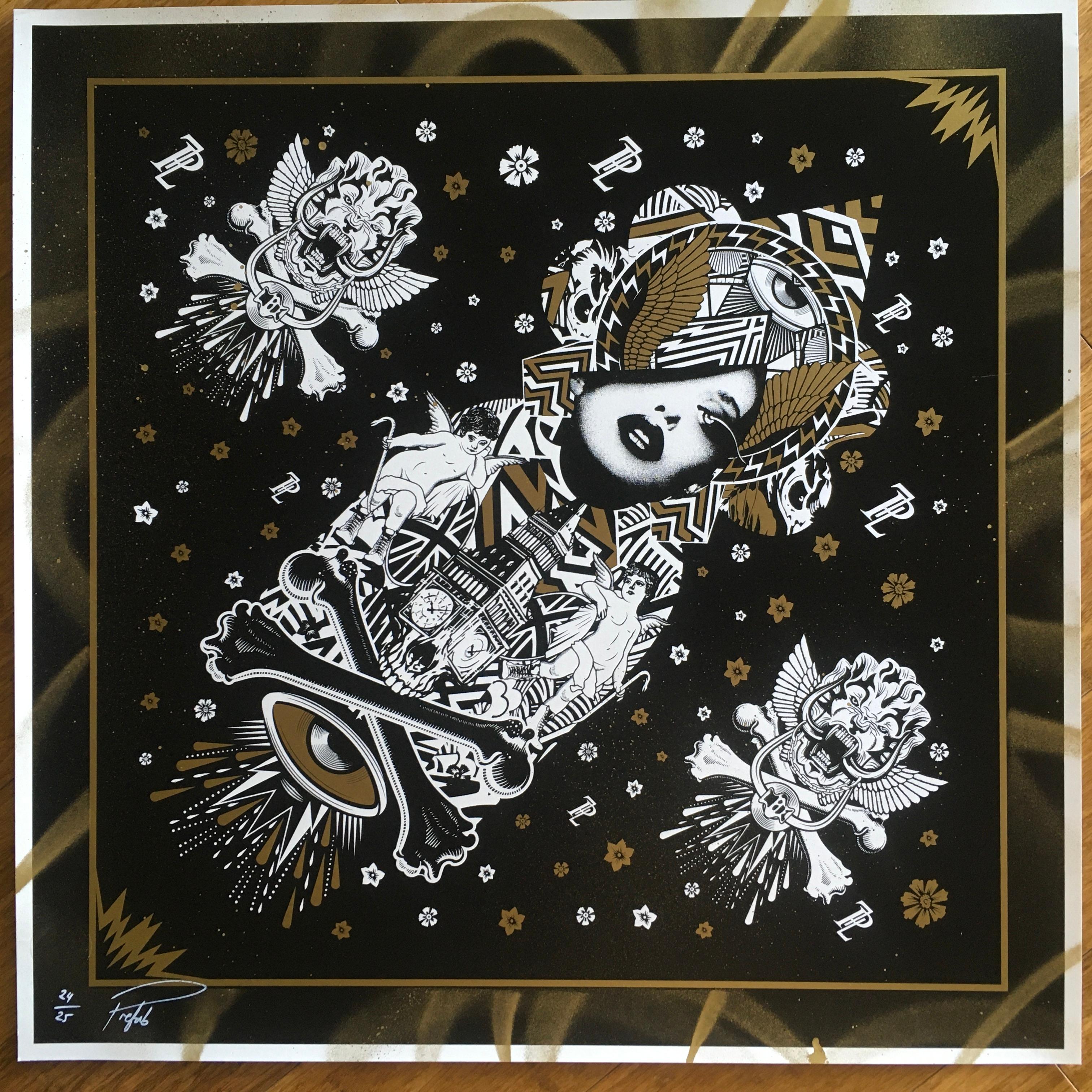 WHITE LINE FEVER Serigrafía acabada a mano Firmada y numerada - Print de Prefab77