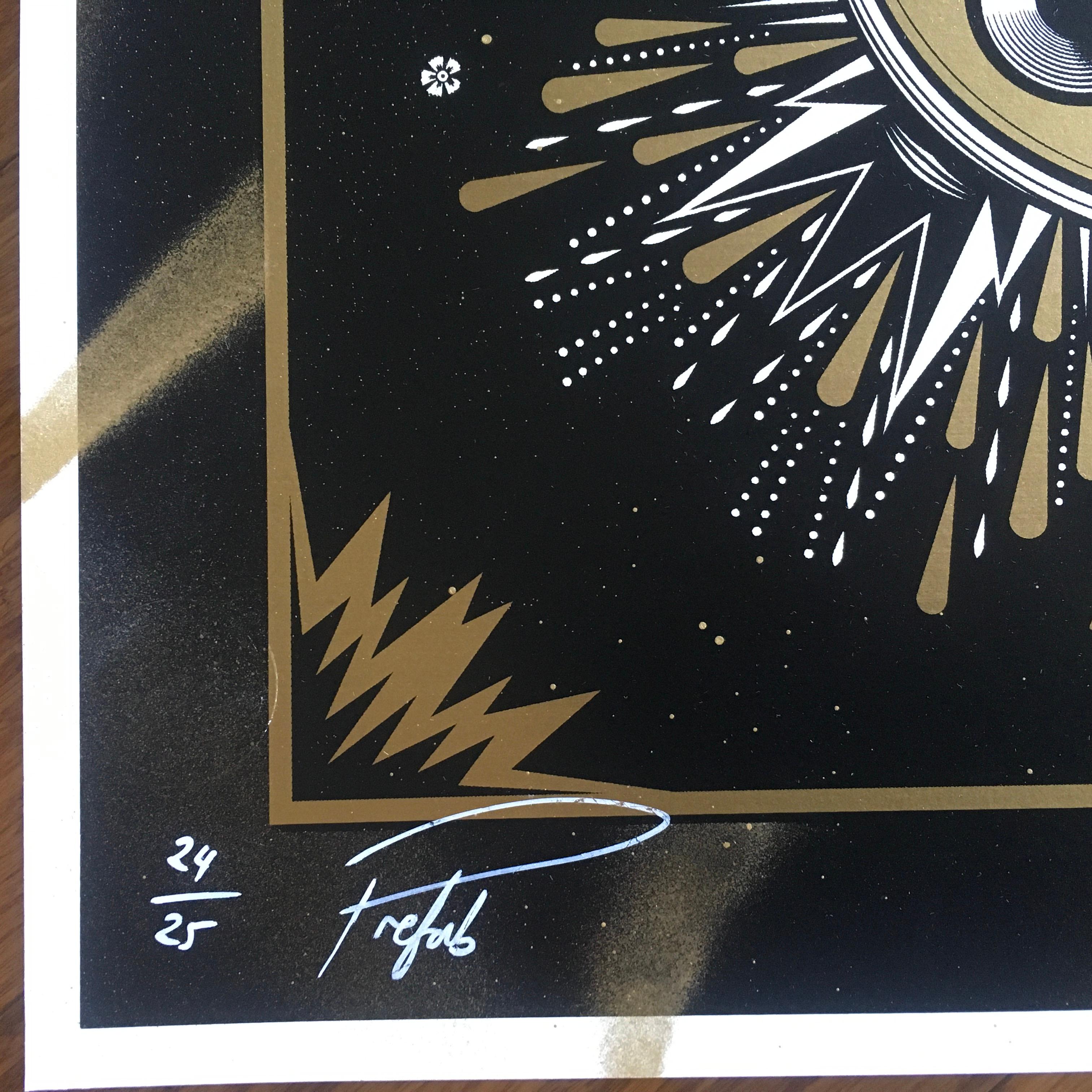 WHITE LINE FEVER Serigrafía acabada a mano Firmada y numerada en venta 3