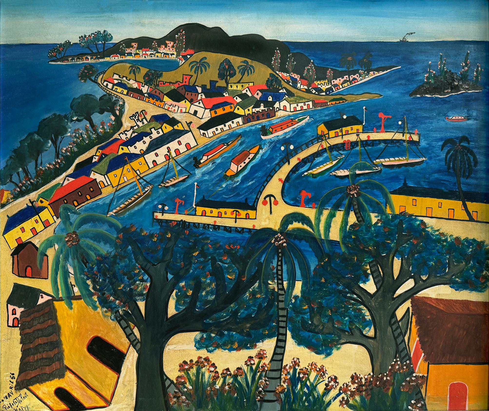 Préfète Duffaut Landscape Painting - Jacmel Harbor