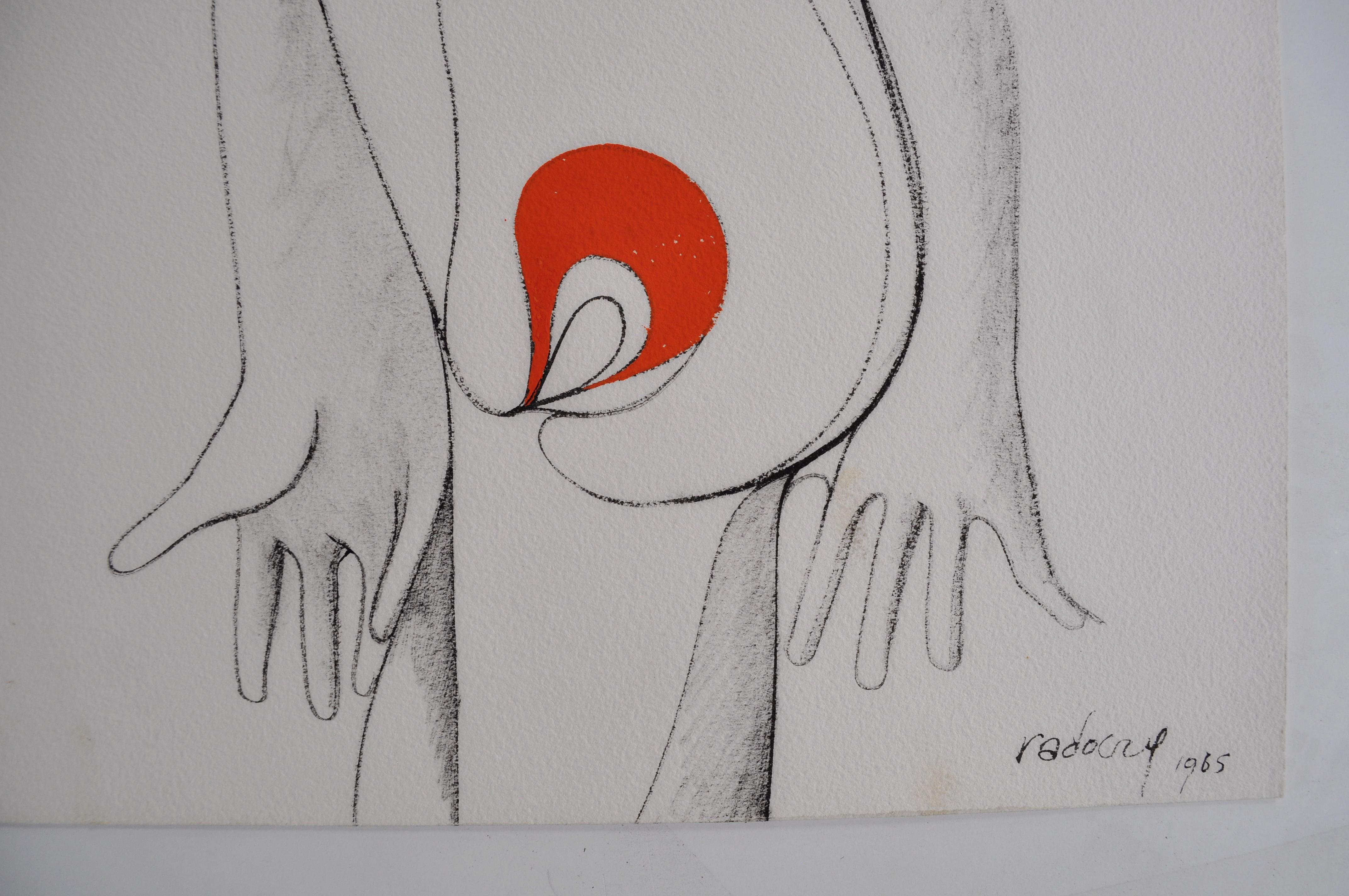 American Pregnancy Drawing by Albert Radoczy For Sale