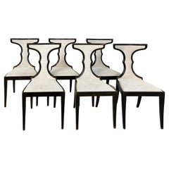 Pregno Srl Sedie da pranzo imbottite in stile Klismos, set da 6