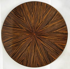 Pregno SRL Macassar Ebony Round Pedestal Dining Table, Italy  Art Deco Style