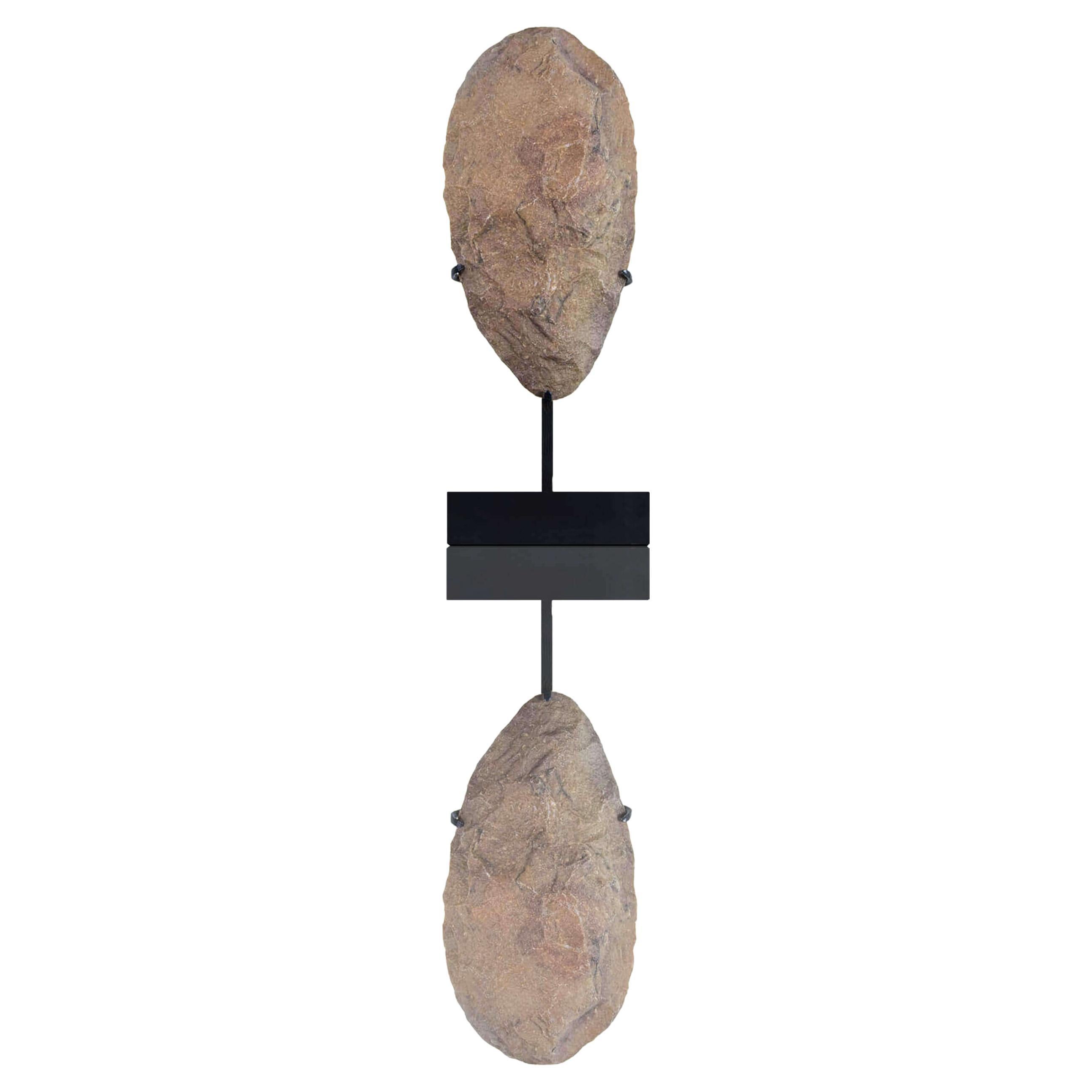 Prehistoric Artefact Palaeolithic Acheulean Surmounted Hand Axe For Sale