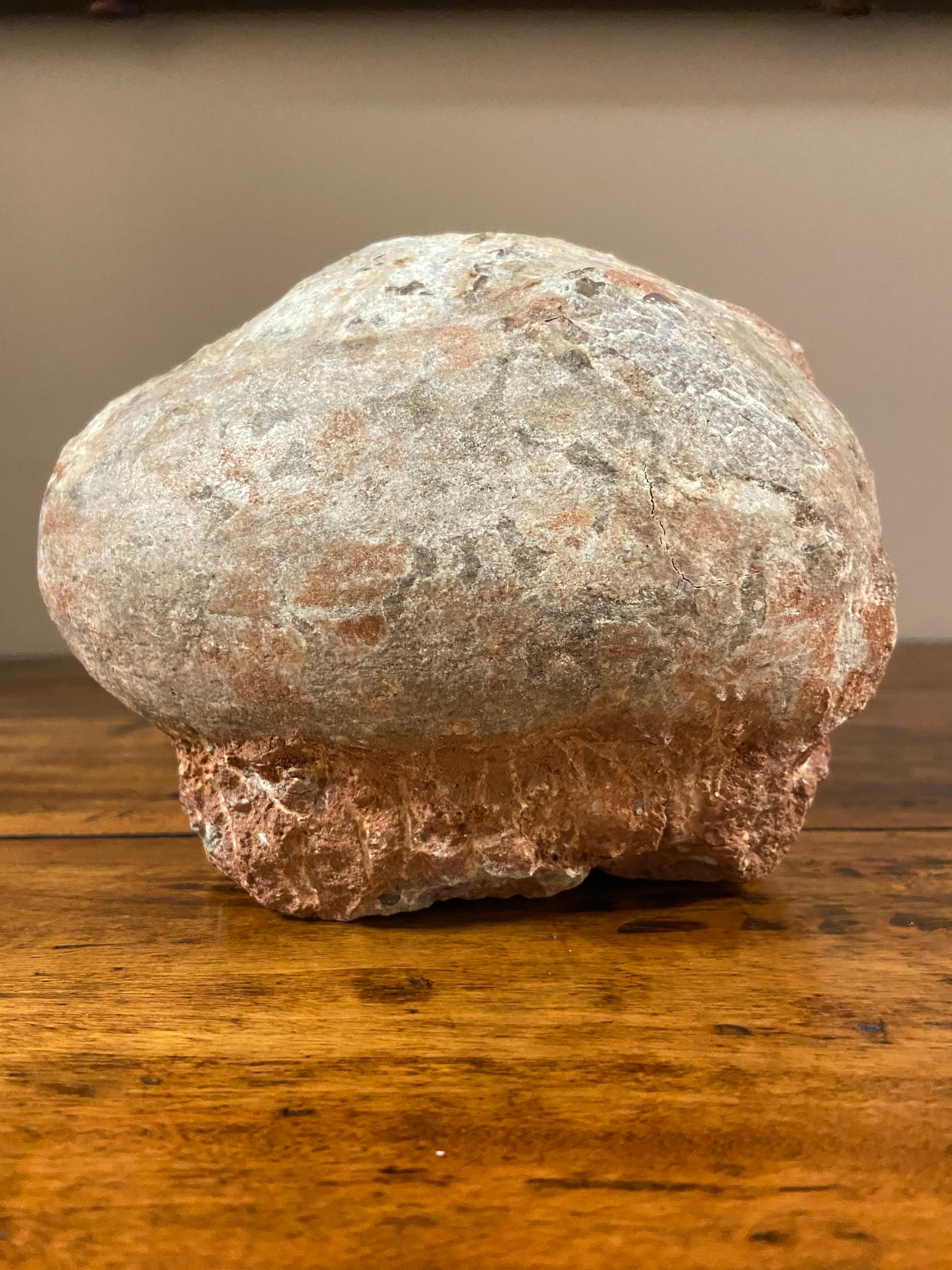 Prehistoric Chinese Petrified Dinosaur Egg with Cracked Surface 2