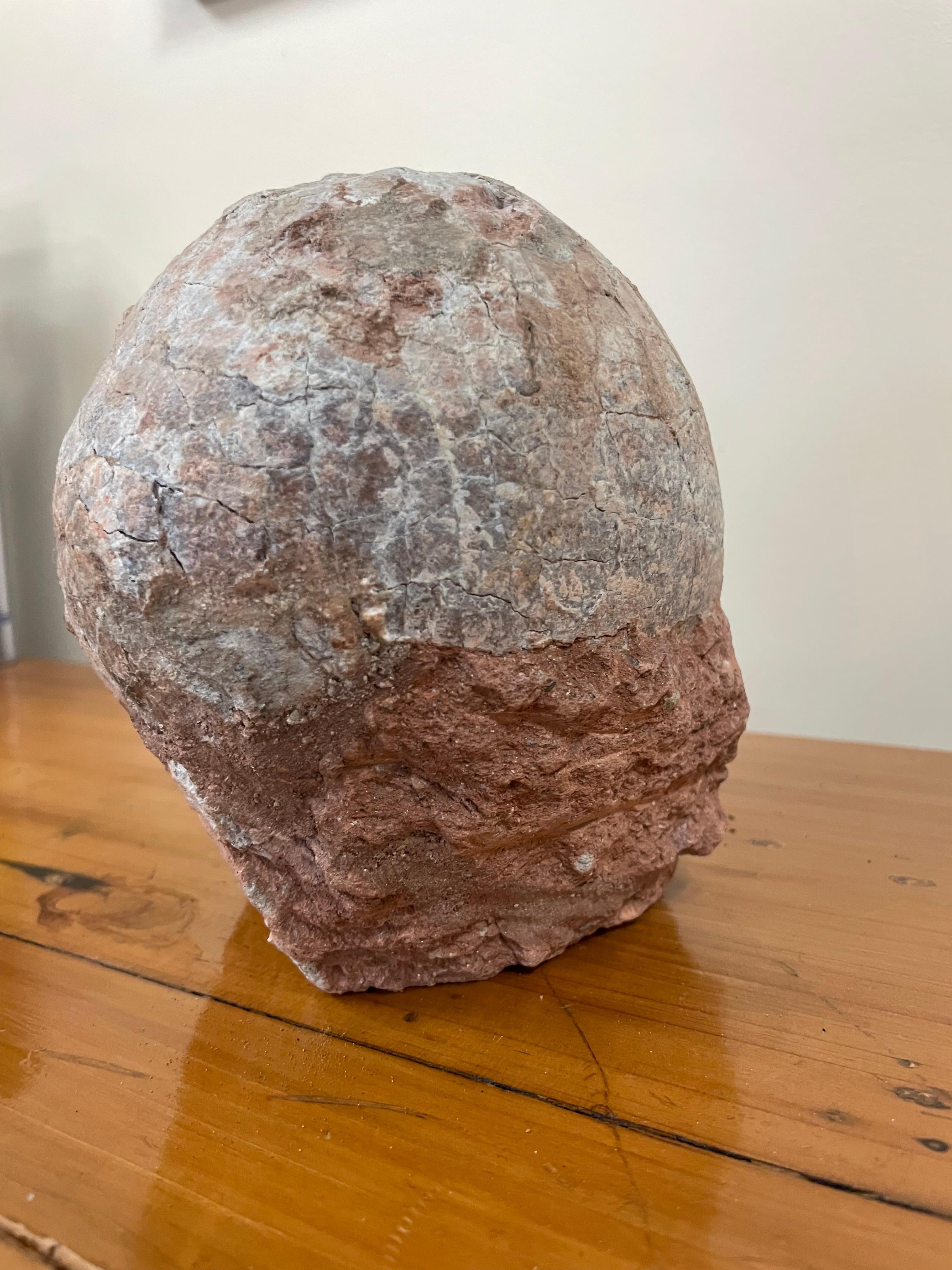 Prehistoric Petrified Dinosaur Egg with Cracked Surface For Sale at 1stDibs
