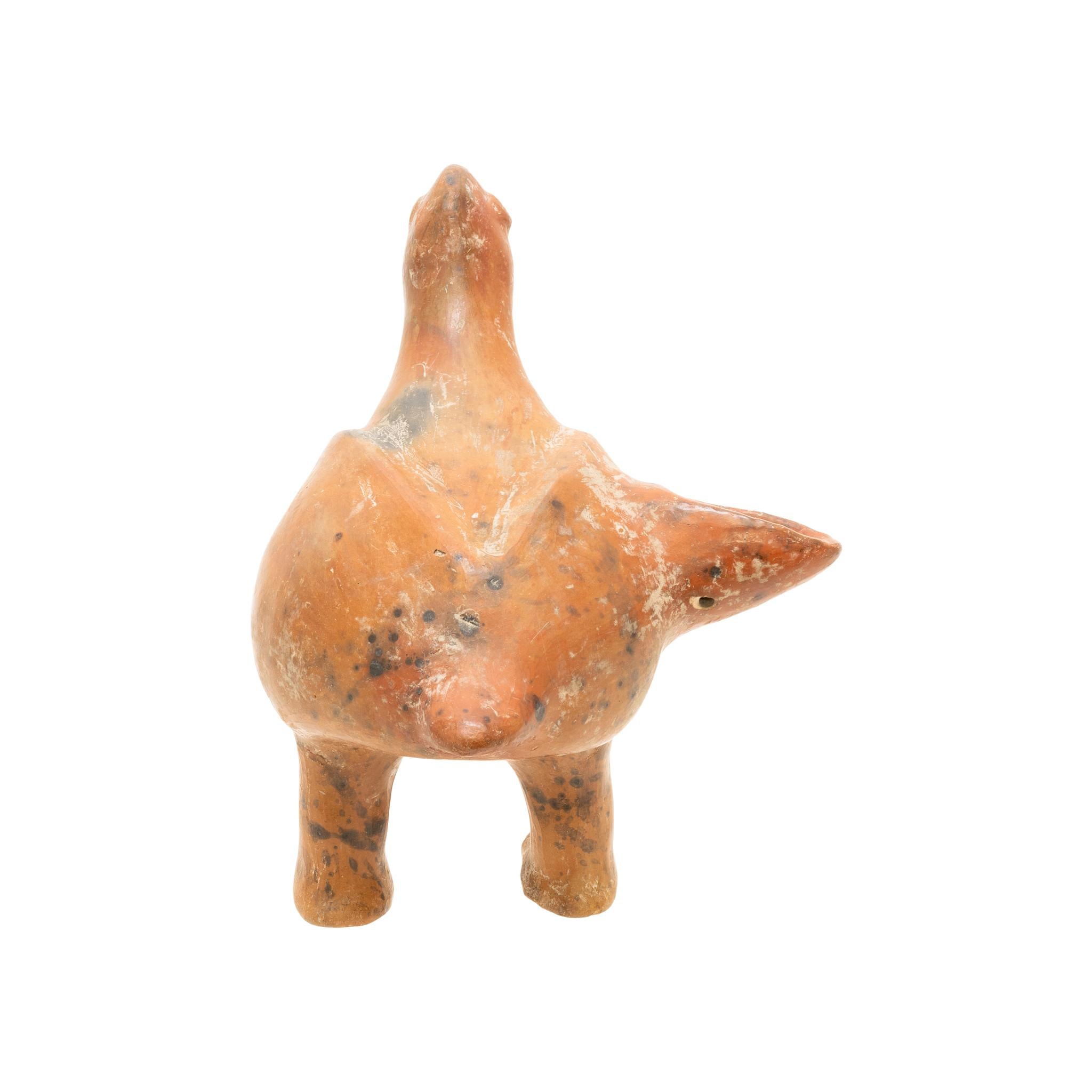 18th Century and Earlier Prehistoric Mexican Moche Standing Duck Vessel
