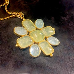 Prehnite & Aquamarine set 'Ode' Pendant