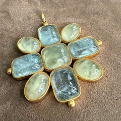 Prehnite & Aquamarine set 'Ode' Pendant