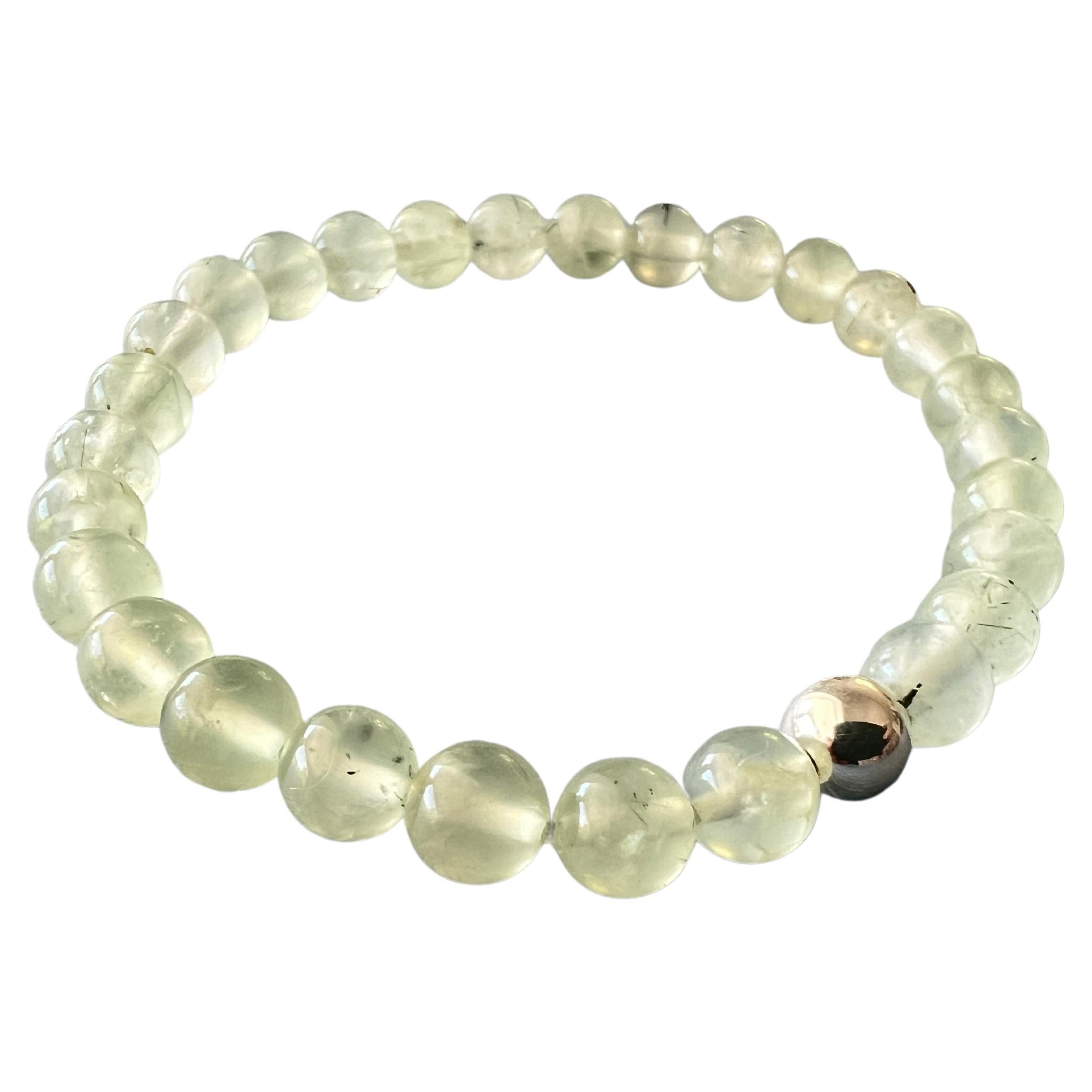 Green Bracelet Prehnite Silver For Sale