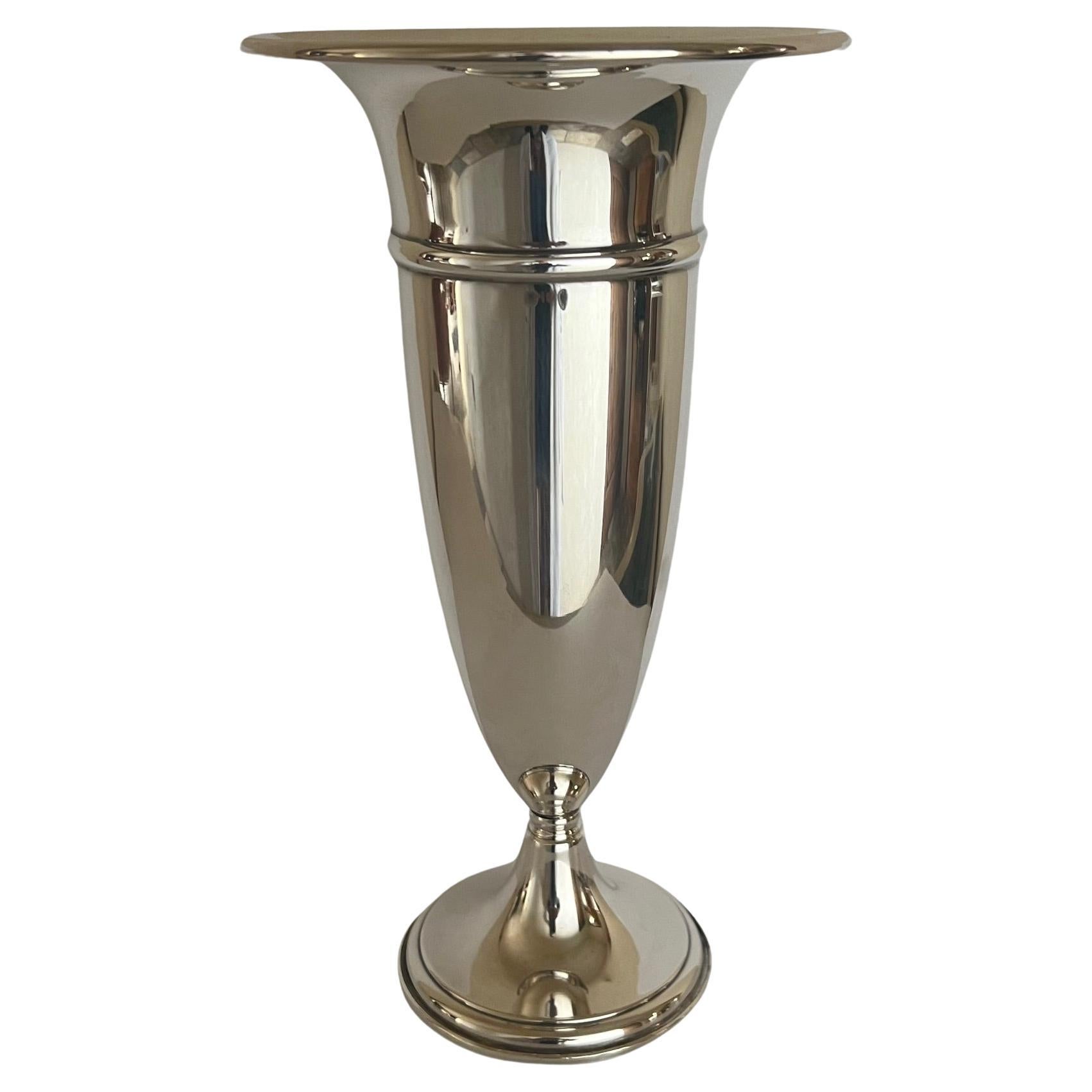 Preisner Sterling Silver Trumpet Vase For Sale