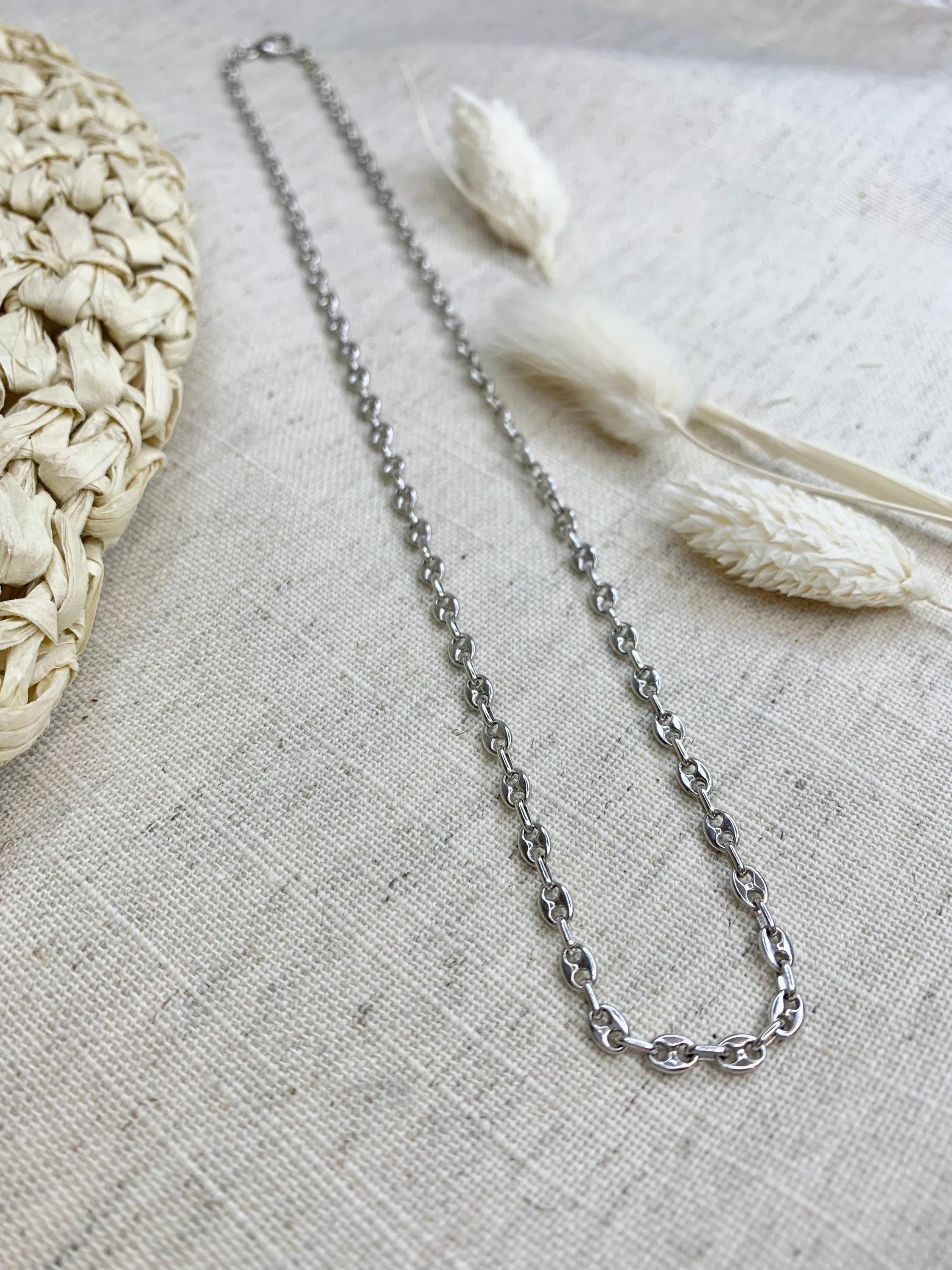 Catena a maglie Marin in oro bianco 18 ct. usata in vendita 1
