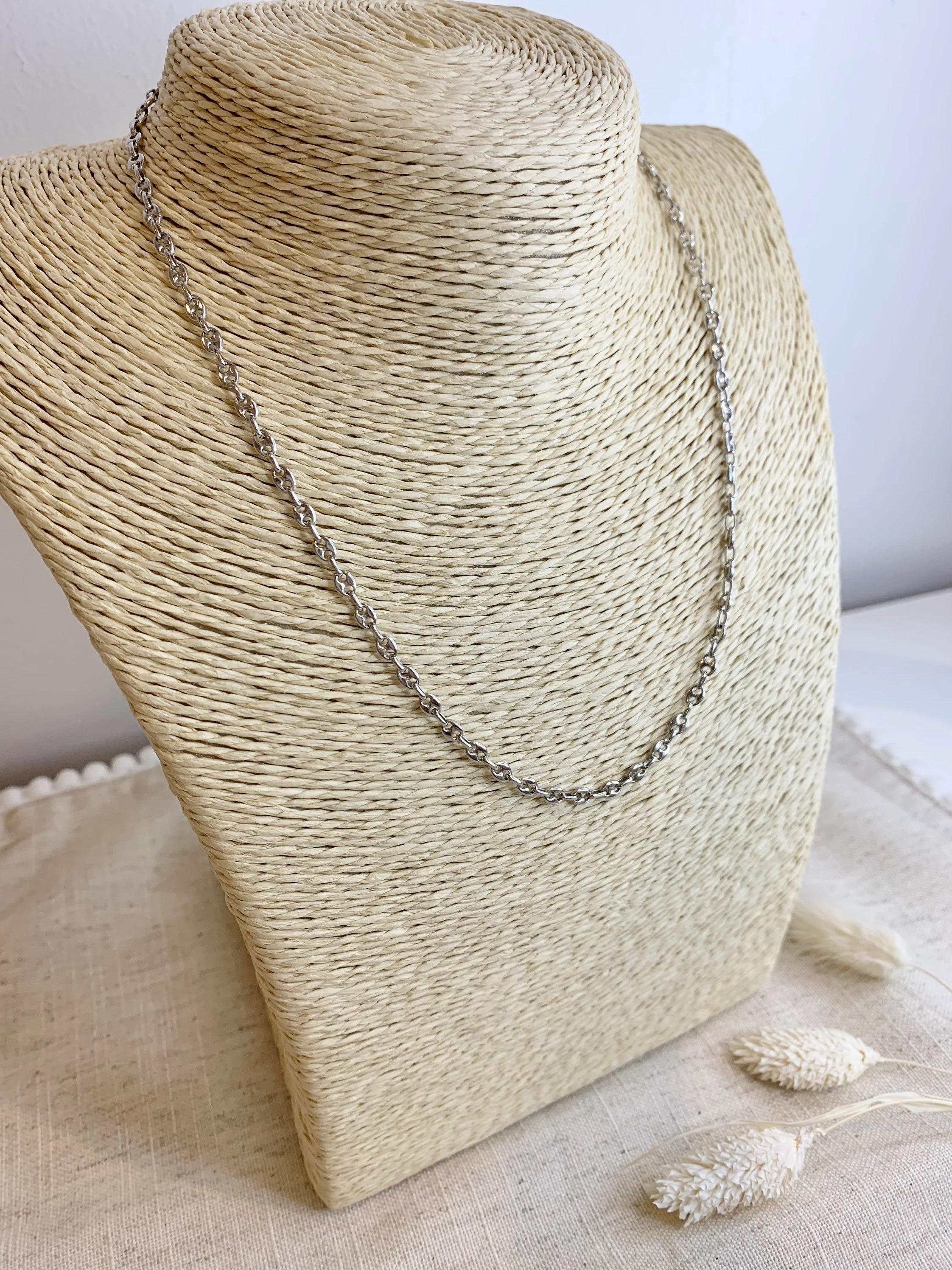 Catena a maglie Marin in oro bianco 18 ct. usata in vendita 3