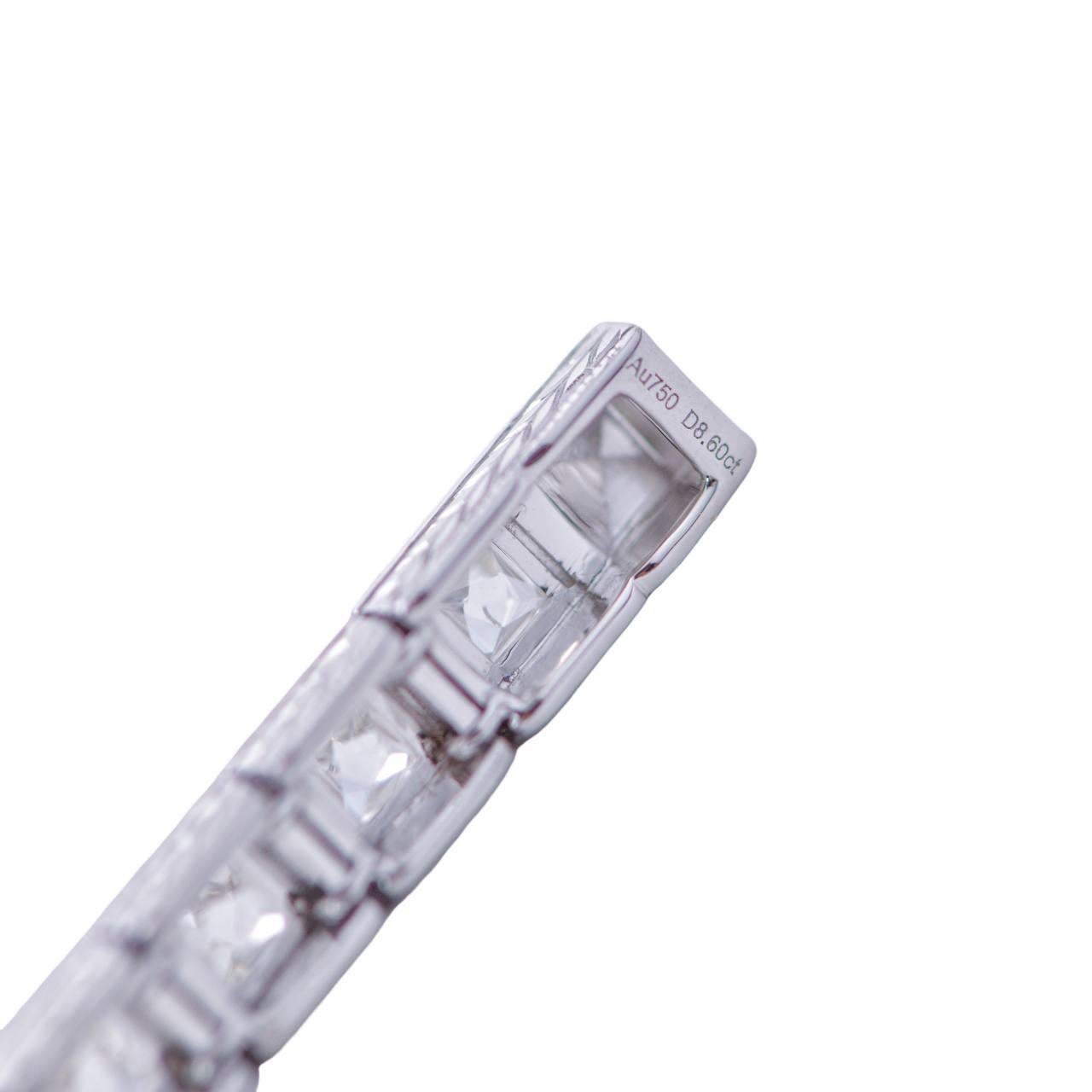 da uomo o donna Bracciale Preloved Diamond and White Gold Line con diamanti e oro bianco in vendita