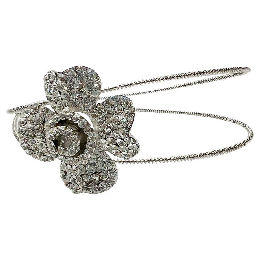 Preloved Double Band Crystal Flower Tiara For Sale
