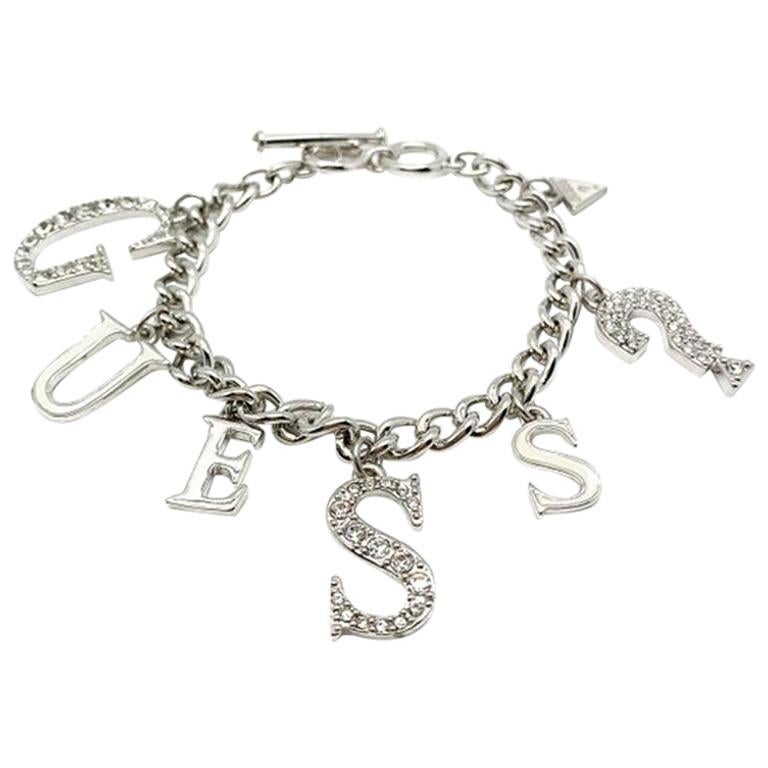 Preloved Guess Silver Letter Logo Bracelet 2000S For Sale at 1stDibs ...