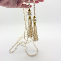 Preloved Pearl Lariat Tassel Necklace 2010s