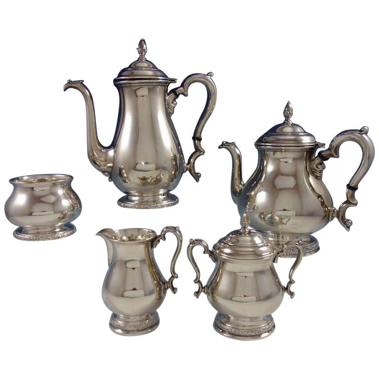 Prelude by International Sterling Silver Tea Set 5Piece For Sale at