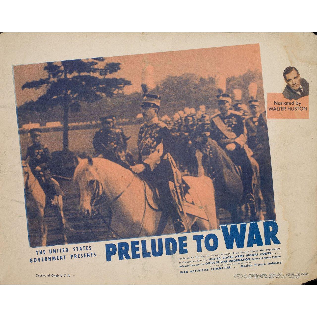 Original 1943 U.S. scene card for the documentary film Prelude to War (Why We fight: Prelude to War) directed by Frank Capra / Anatole Litvak with Kai-Shek Chiang / Walter Darre / Otto Dietrich / Hans Frank. Very good condition. Please note: the