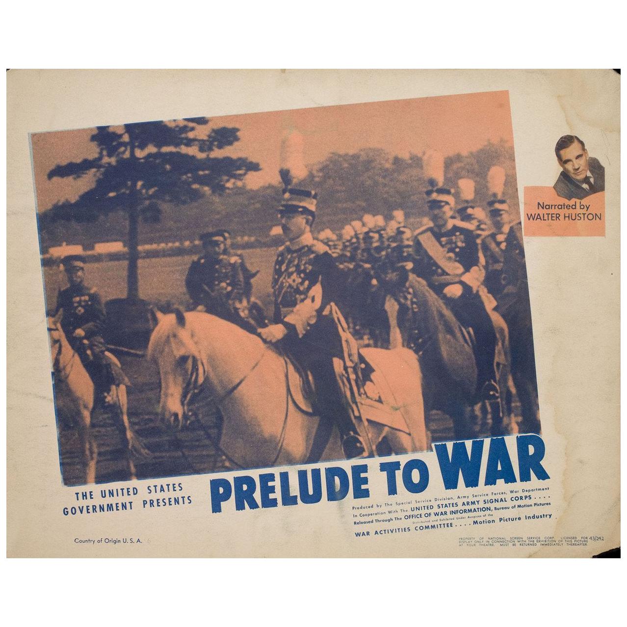 „Prelude to War“ 1943 U.S. Scene Kartenkarte