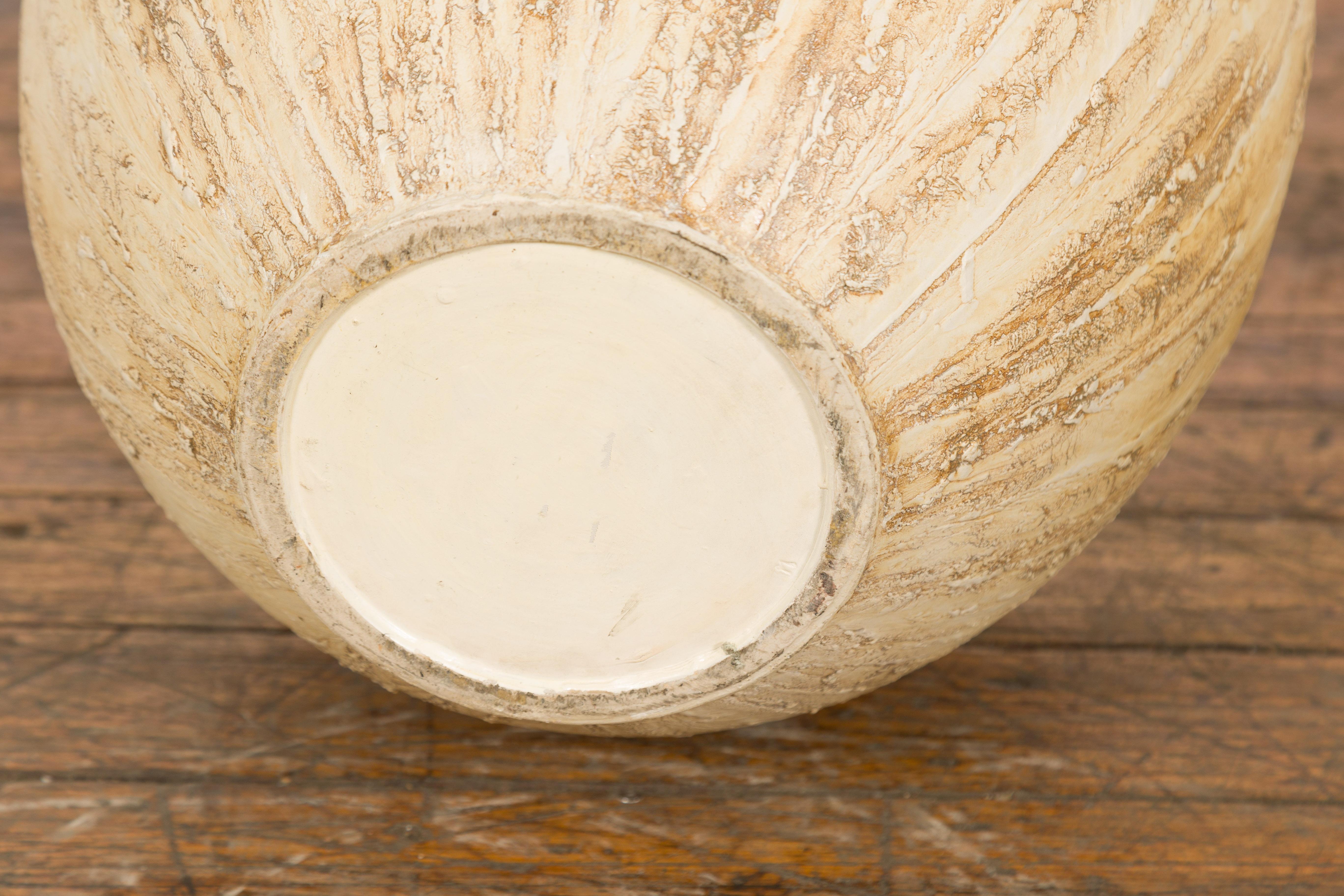 Prem Collection Hand Crafted Artisan Vase with Narrow Mouth and Mustard Glaze 8