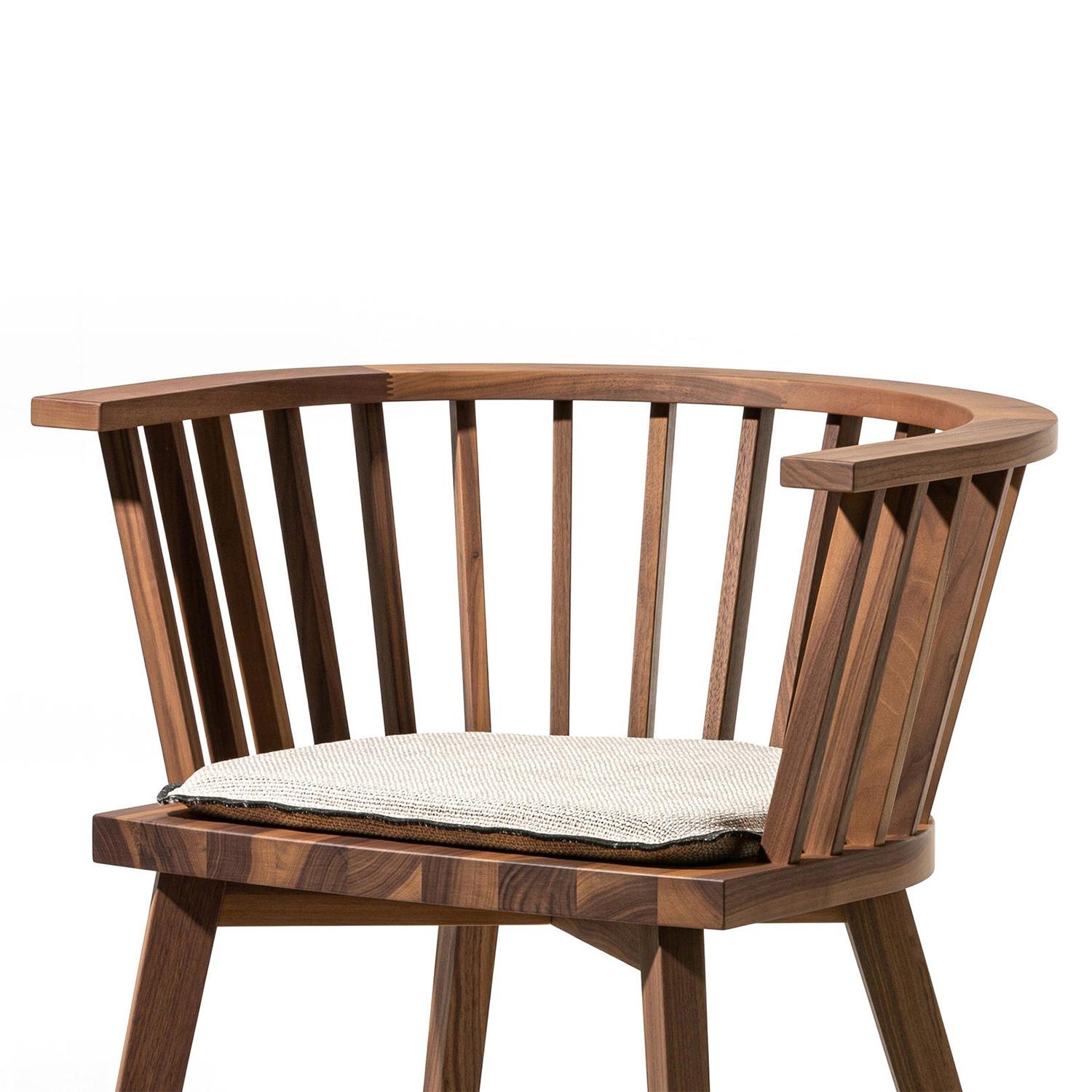 Italian Premia Low Walnut Chair For Sale