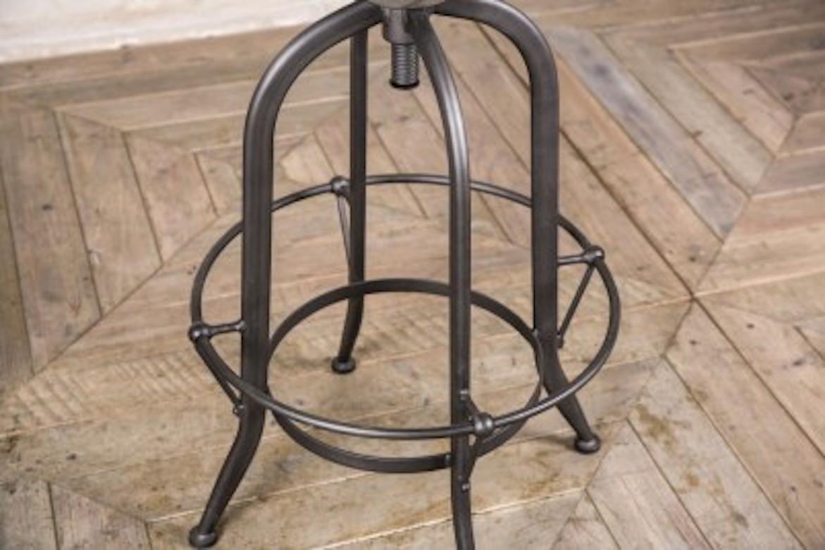 Premier Industrial Barstool with Back, 20th Century For Sale 3