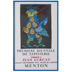 Affiche d'exposition vintage Hommage à Jean Lurcat, Première Biennale, France, 1975