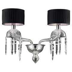 Premiere Dame 5696 02 Wall Sconce in Glass with Black Shade, by Barovier & Toso