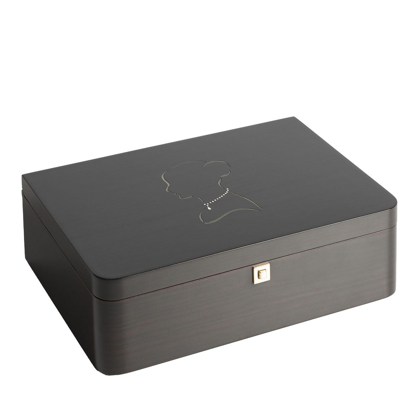 Wood Premiere Dame Ebony Jewelry Box by Giordano Viganò For Sale